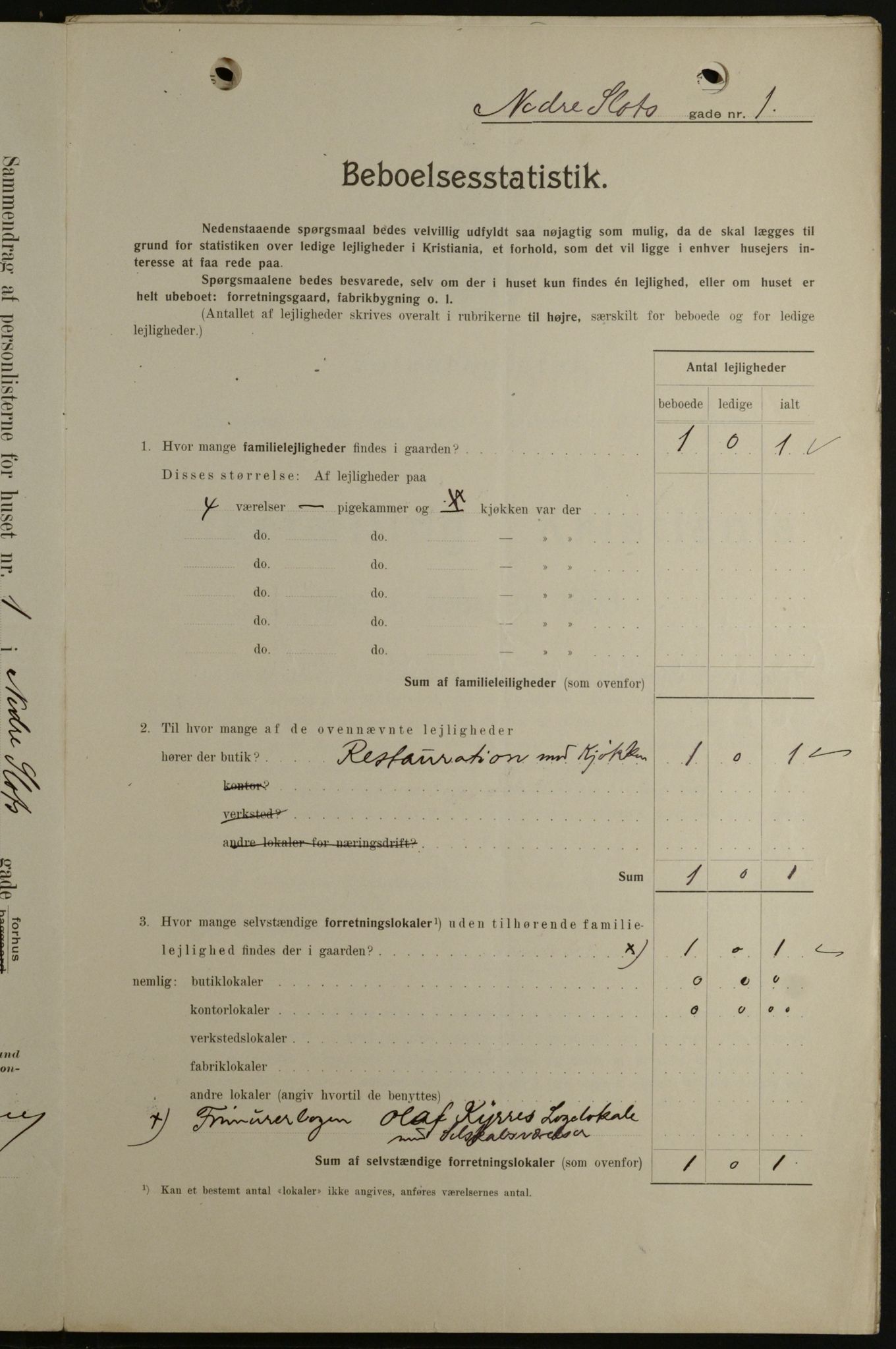 OBA, Kommunal folketelling 1.2.1908 for Kristiania kjøpstad, 1908, s. 62231