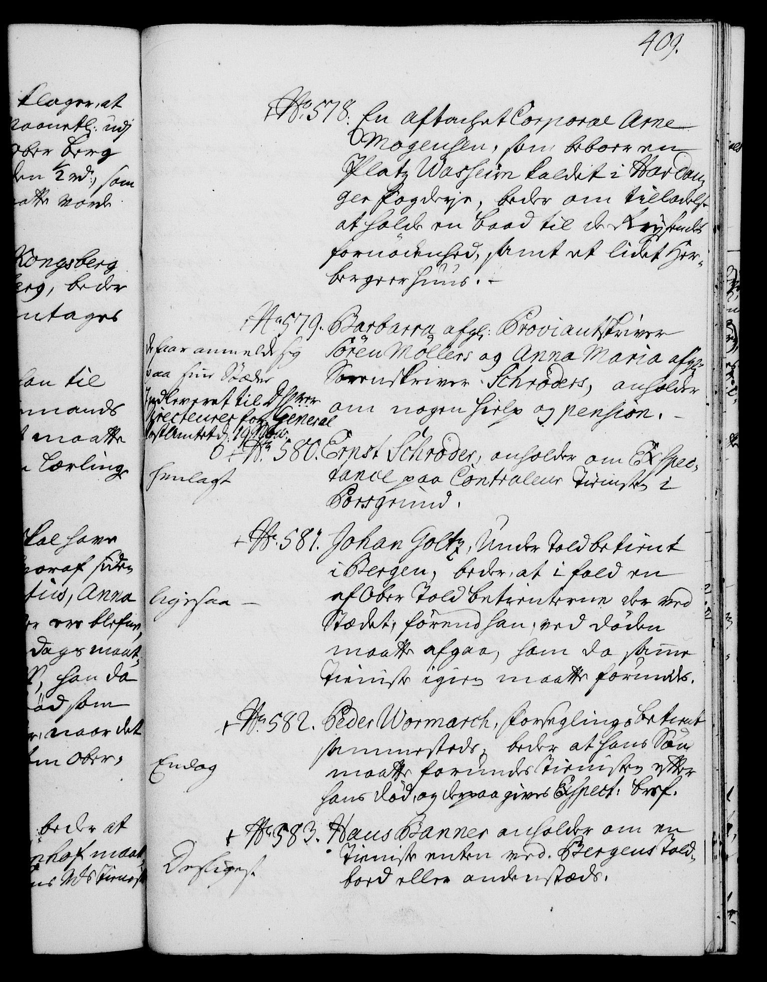 Rentekammeret, Kammerkanselliet, RA/EA-3111/G/Gh/Gha/L0015: Norsk ekstraktmemorialprotokoll (merket RK 53.60), 1733, s. 409