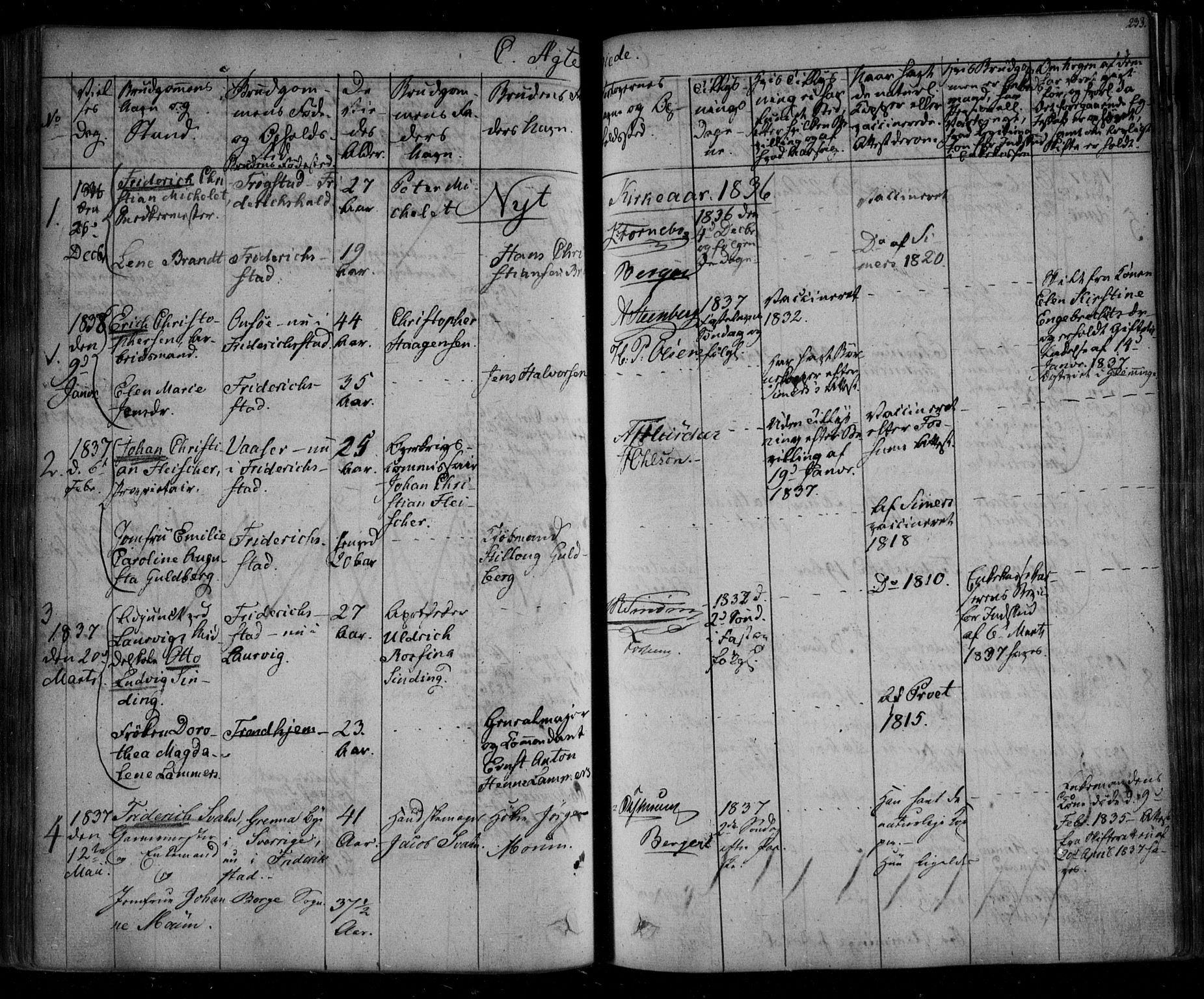 Fredrikstad prestekontor Kirkebøker, AV/SAO-A-11082/F/Fa/L0005: Ministerialbok nr. 5, 1835-1856, s. 233