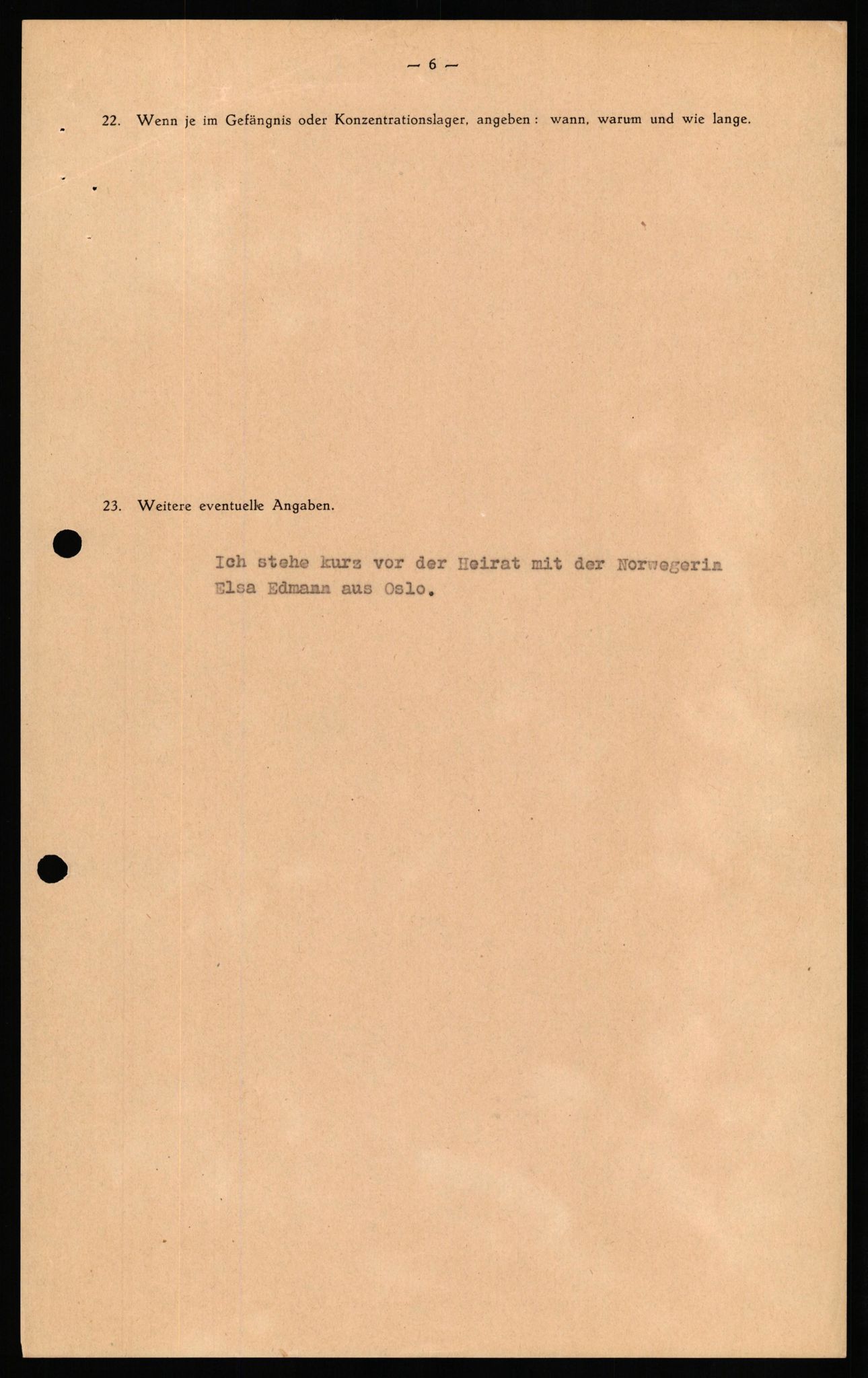 Forsvaret, Forsvarets overkommando II, AV/RA-RAFA-3915/D/Db/L0030: CI Questionaires. Tyske okkupasjonsstyrker i Norge. Tyskere., 1945-1946, s. 358