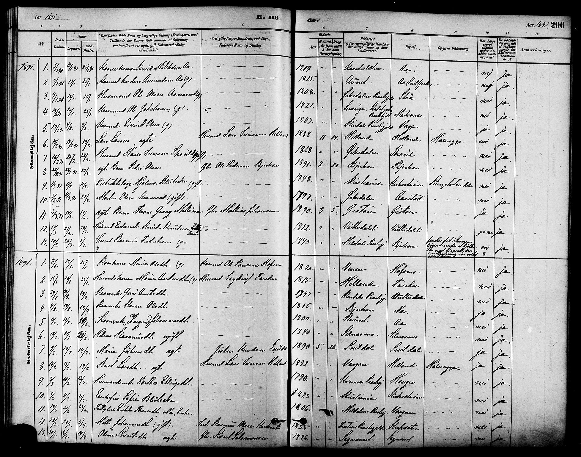 Ministerialprotokoller, klokkerbøker og fødselsregistre - Sør-Trøndelag, AV/SAT-A-1456/630/L0496: Ministerialbok nr. 630A09, 1879-1895, s. 296