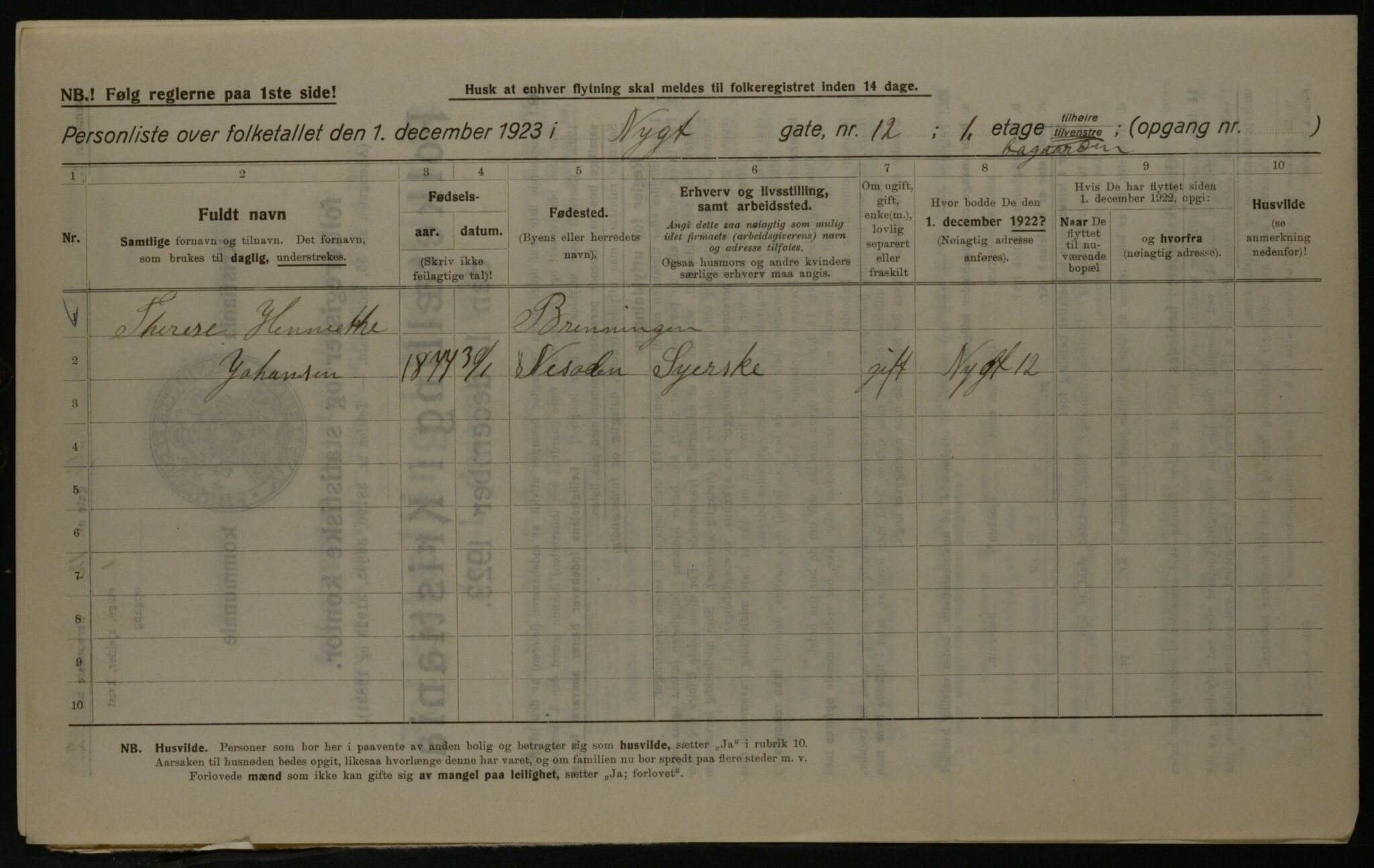 OBA, Kommunal folketelling 1.12.1923 for Kristiania, 1923, s. 81286