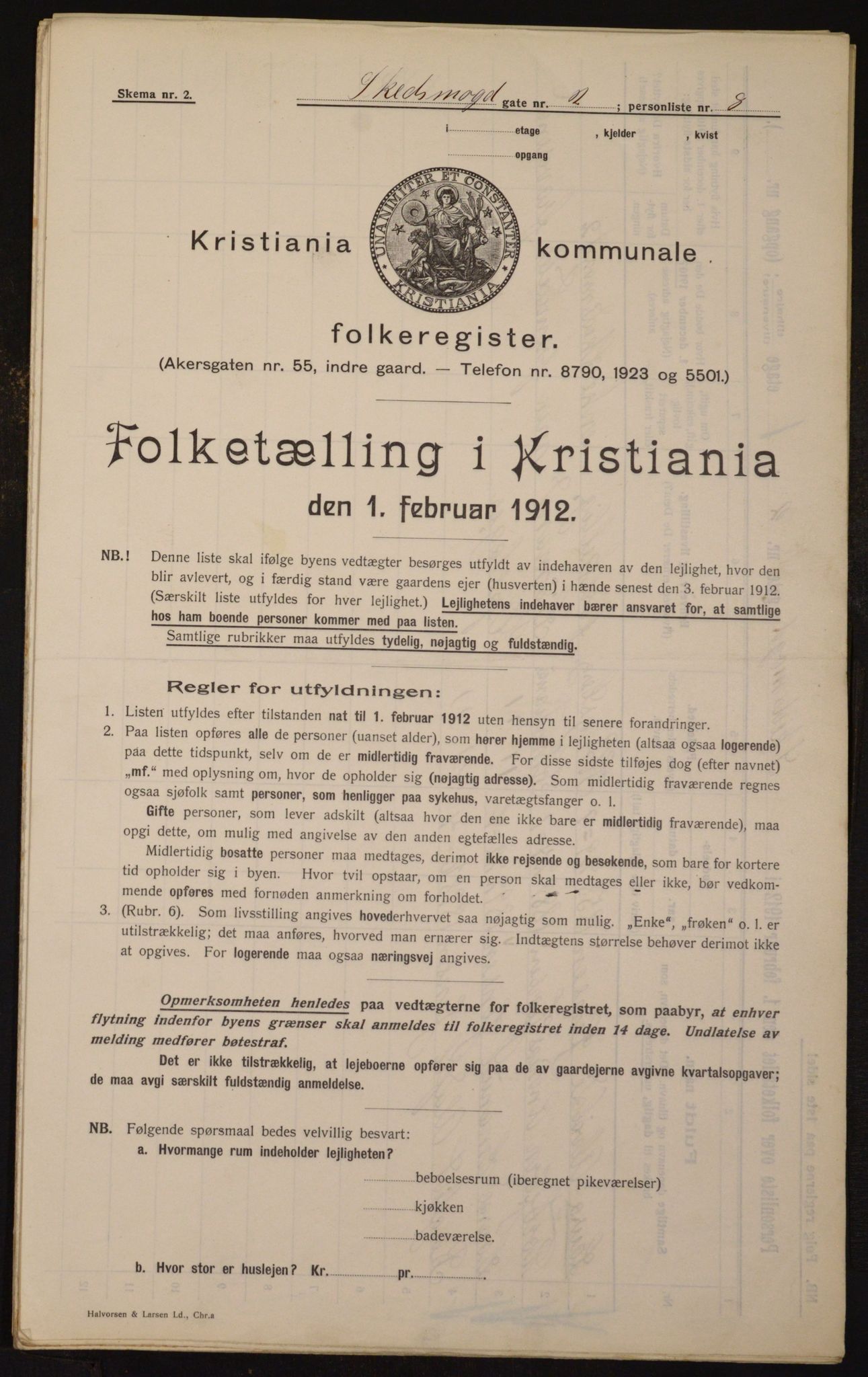 OBA, Kommunal folketelling 1.2.1912 for Kristiania, 1912, s. 95533