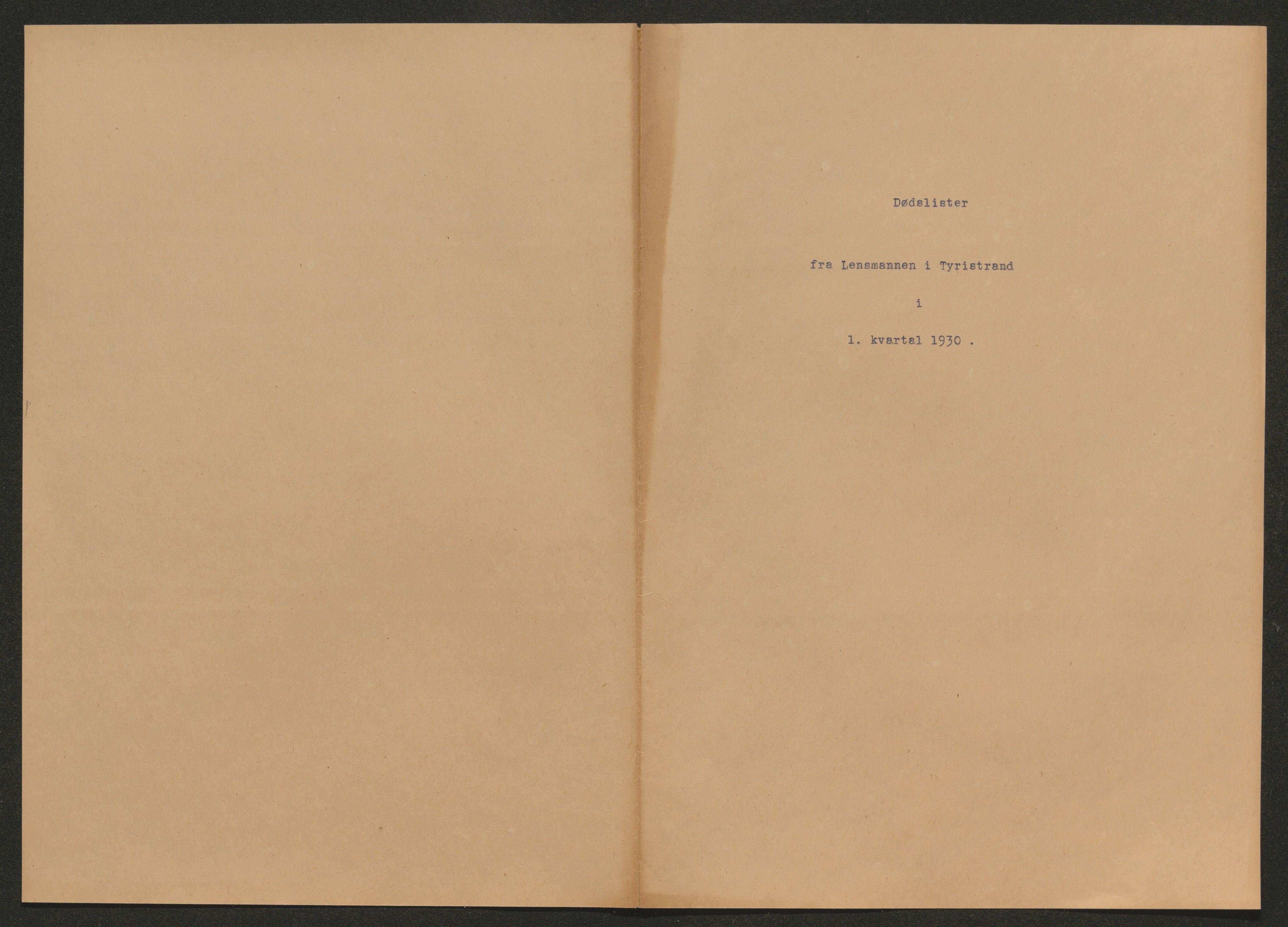 Ringerike sorenskriveri, AV/SAKO-A-105/H/Ha/Hab/L0023: Dødsfallslister Tyristrand, 1920-1931