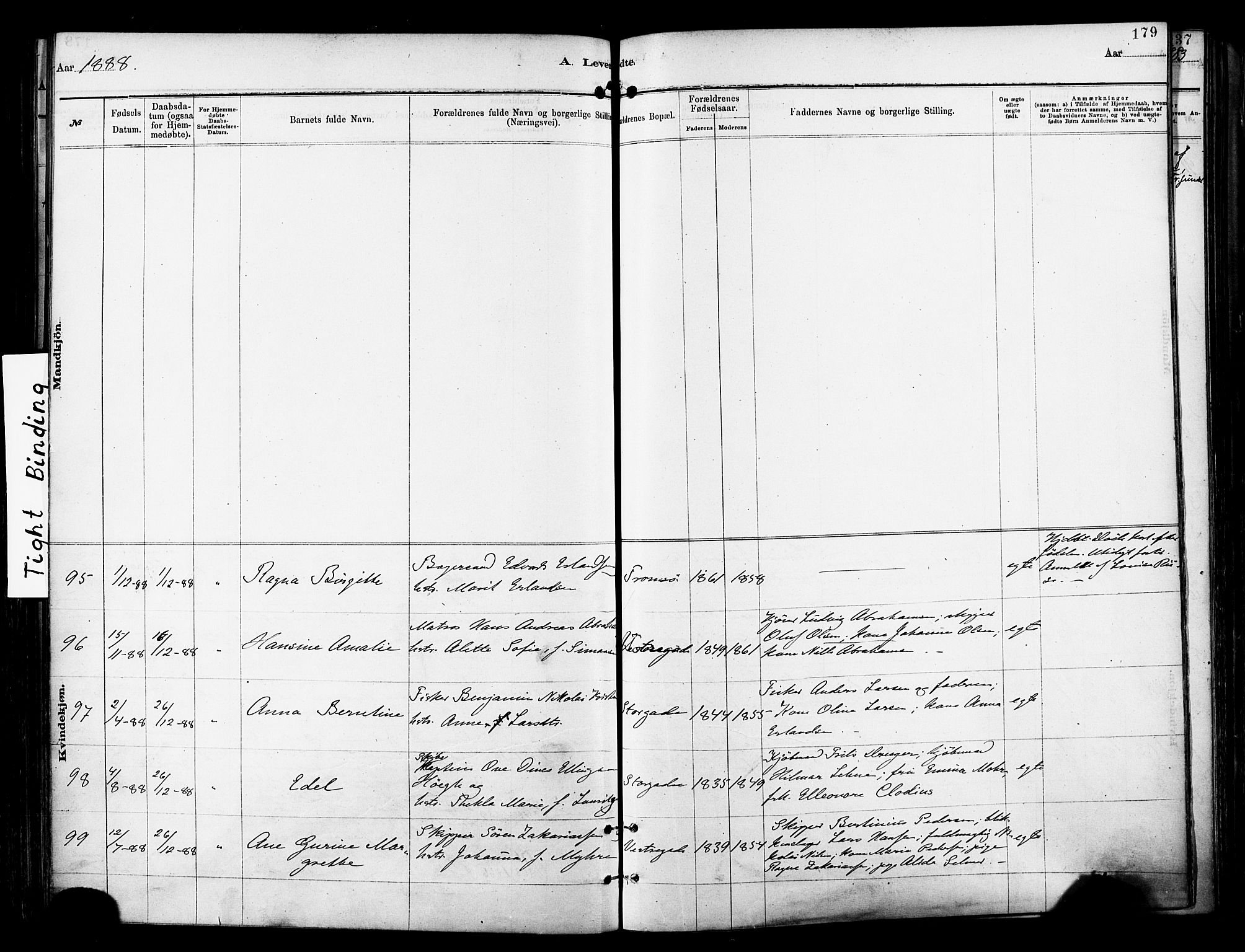 Tromsø sokneprestkontor/stiftsprosti/domprosti, SATØ/S-1343/G/Ga/L0014kirke: Ministerialbok nr. 14, 1878-1888, s. 179