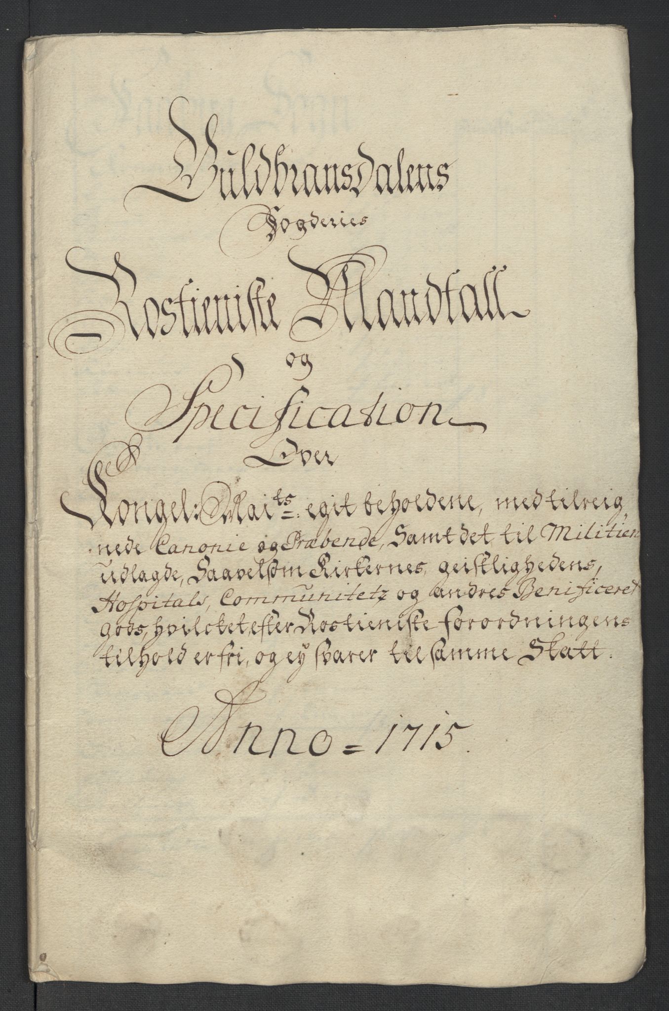 Rentekammeret inntil 1814, Reviderte regnskaper, Fogderegnskap, AV/RA-EA-4092/R17/L1184: Fogderegnskap Gudbrandsdal, 1715, s. 81