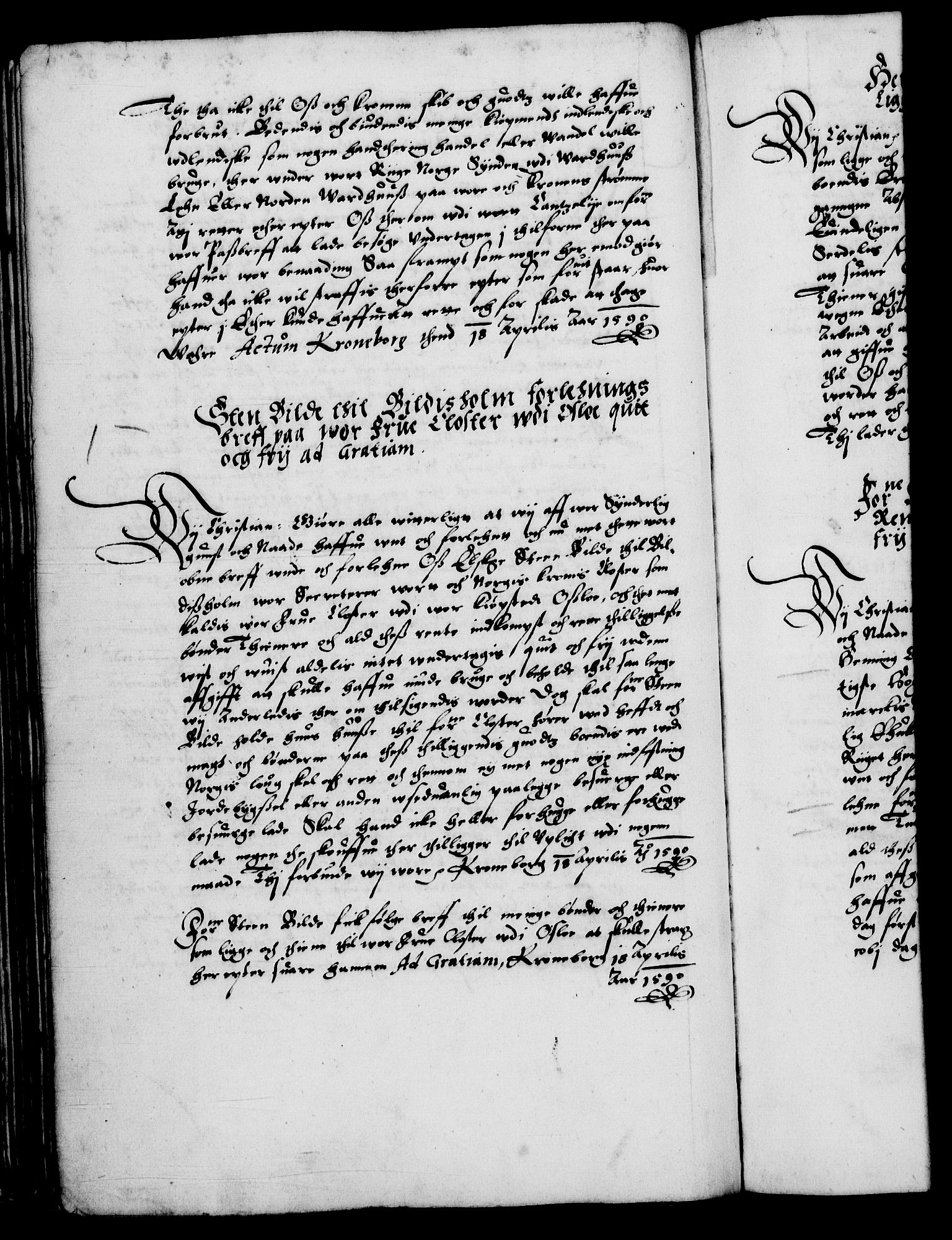 Danske Kanselli 1572-1799, RA/EA-3023/F/Fc/Fca/Fcaa/L0002: Norske registre (mikrofilm), 1588-1596, s. 80b