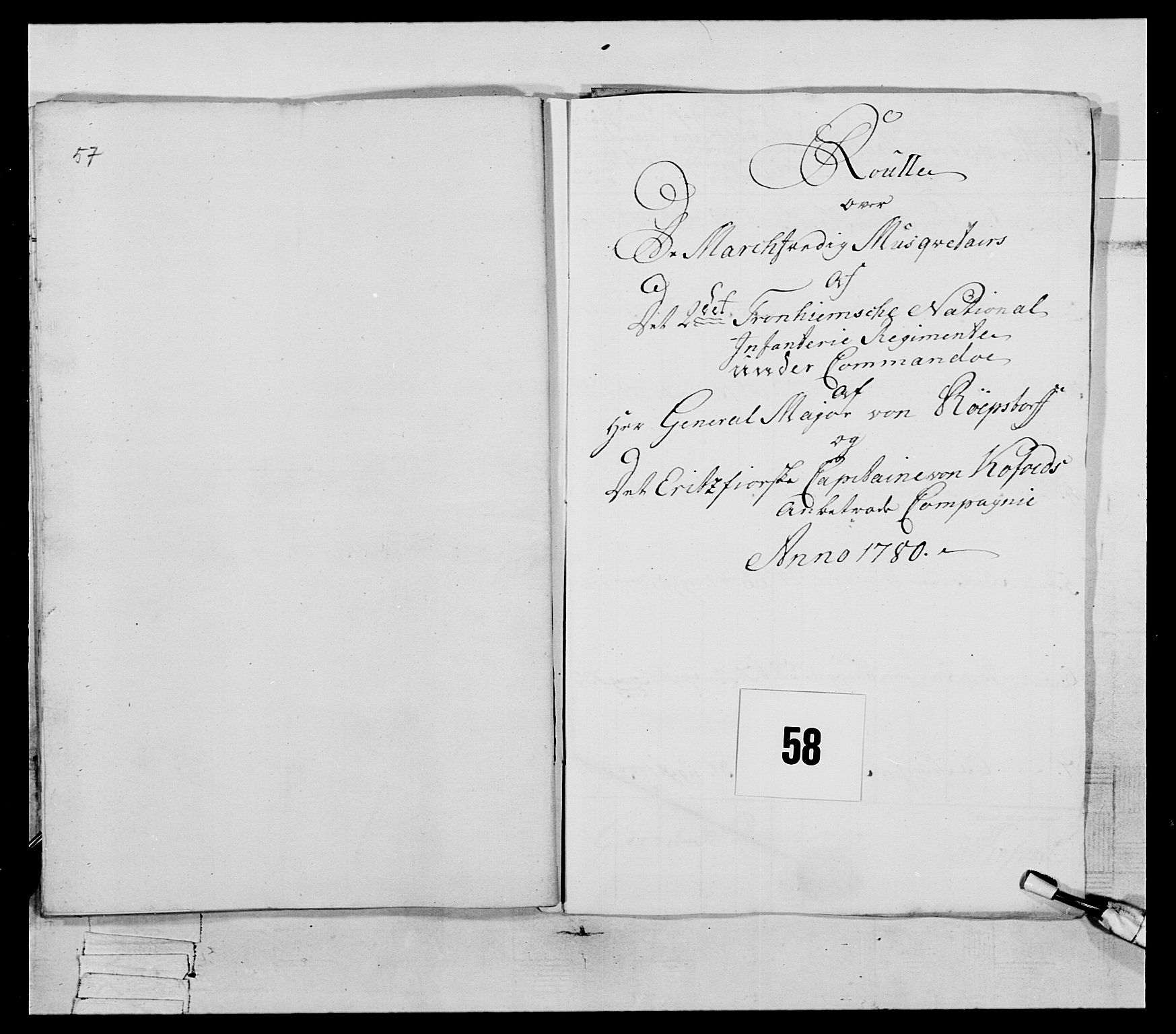 Generalitets- og kommissariatskollegiet, Det kongelige norske kommissariatskollegium, AV/RA-EA-5420/E/Eh/L0078: 2. Trondheimske nasjonale infanteriregiment, 1779-1780, s. 358
