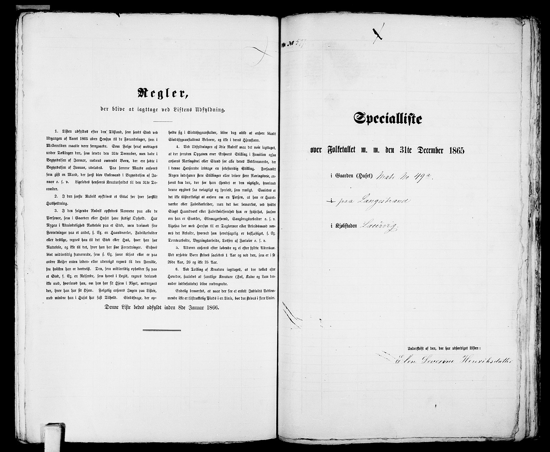RA, Folketelling 1865 for 0707P Larvik prestegjeld, 1865, s. 1182