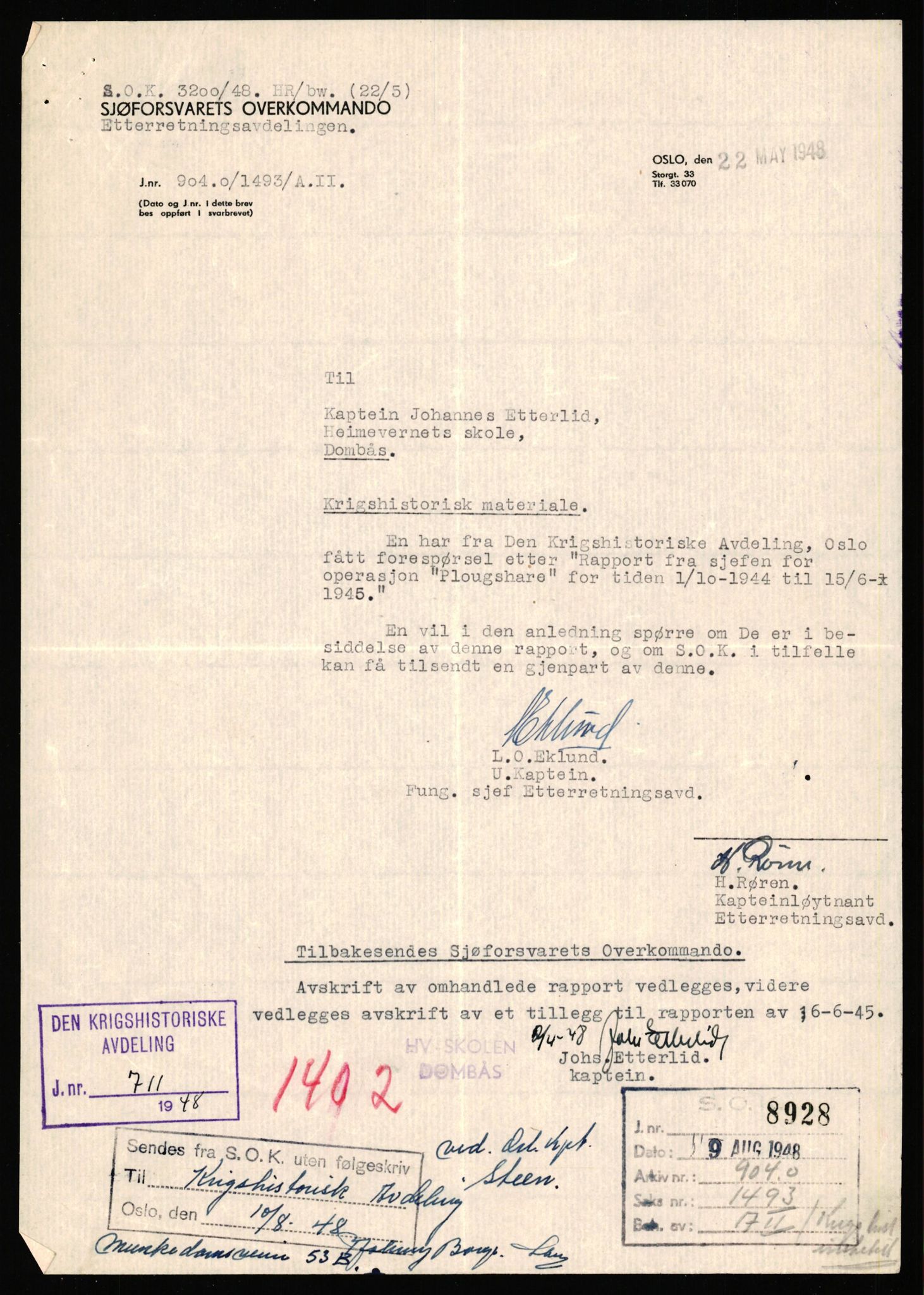 Forsvaret, Forsvarets krigshistoriske avdeling, RA/RAFA-2017/Y/Yf/L0214: II-C-11-2851-2856  -  Svalbard.  Jan Mayen.  Syd-Georgia.  Walchern., 1940-1945, s. 506