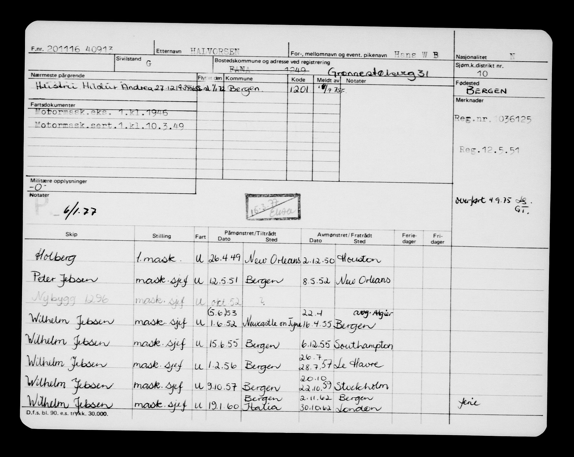 Direktoratet for sjømenn, RA/S-3545/G/Gb/L0144: Hovedkort, 1916, s. 98