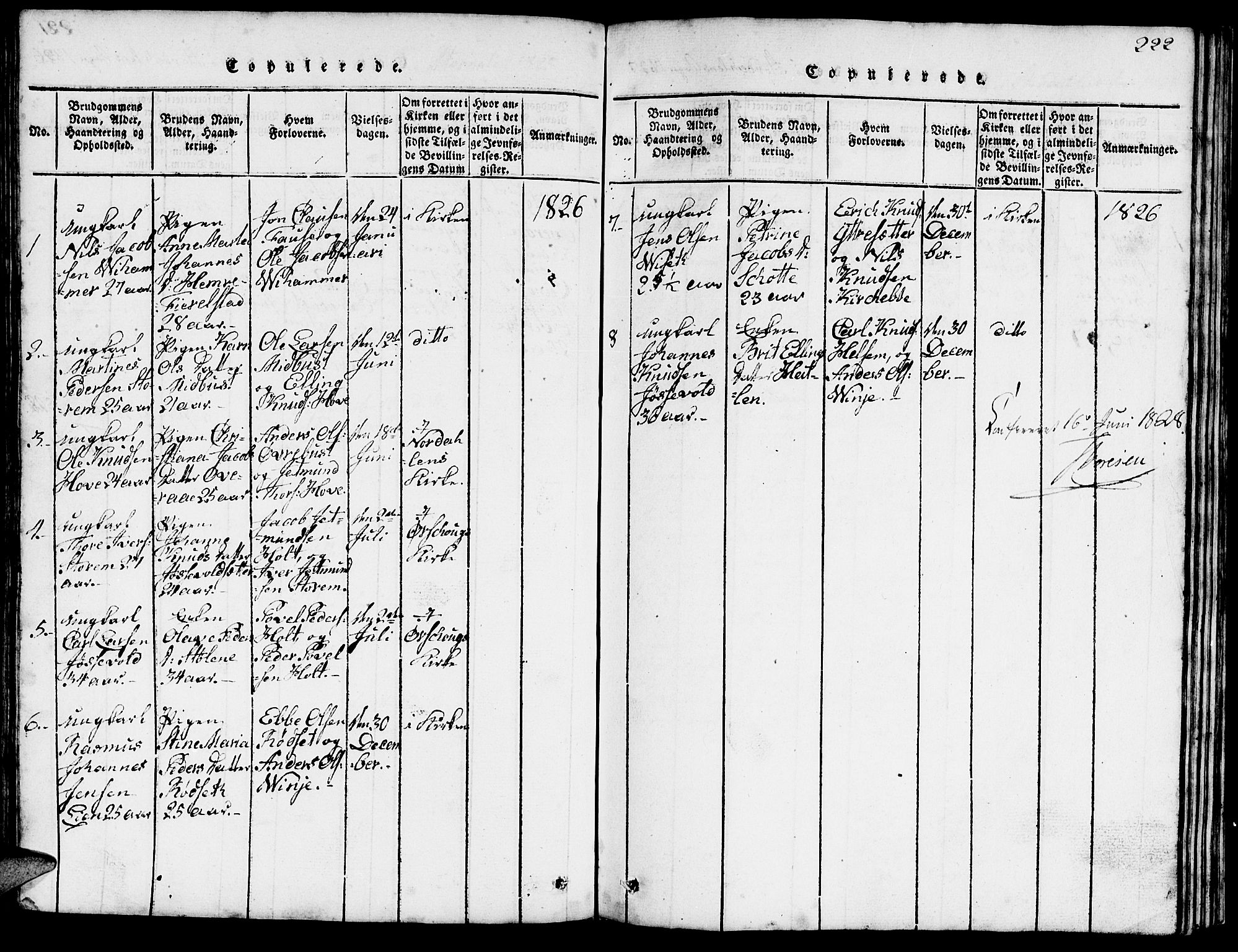 Ministerialprotokoller, klokkerbøker og fødselsregistre - Møre og Romsdal, AV/SAT-A-1454/520/L0289: Klokkerbok nr. 520C01, 1817-1837, s. 222