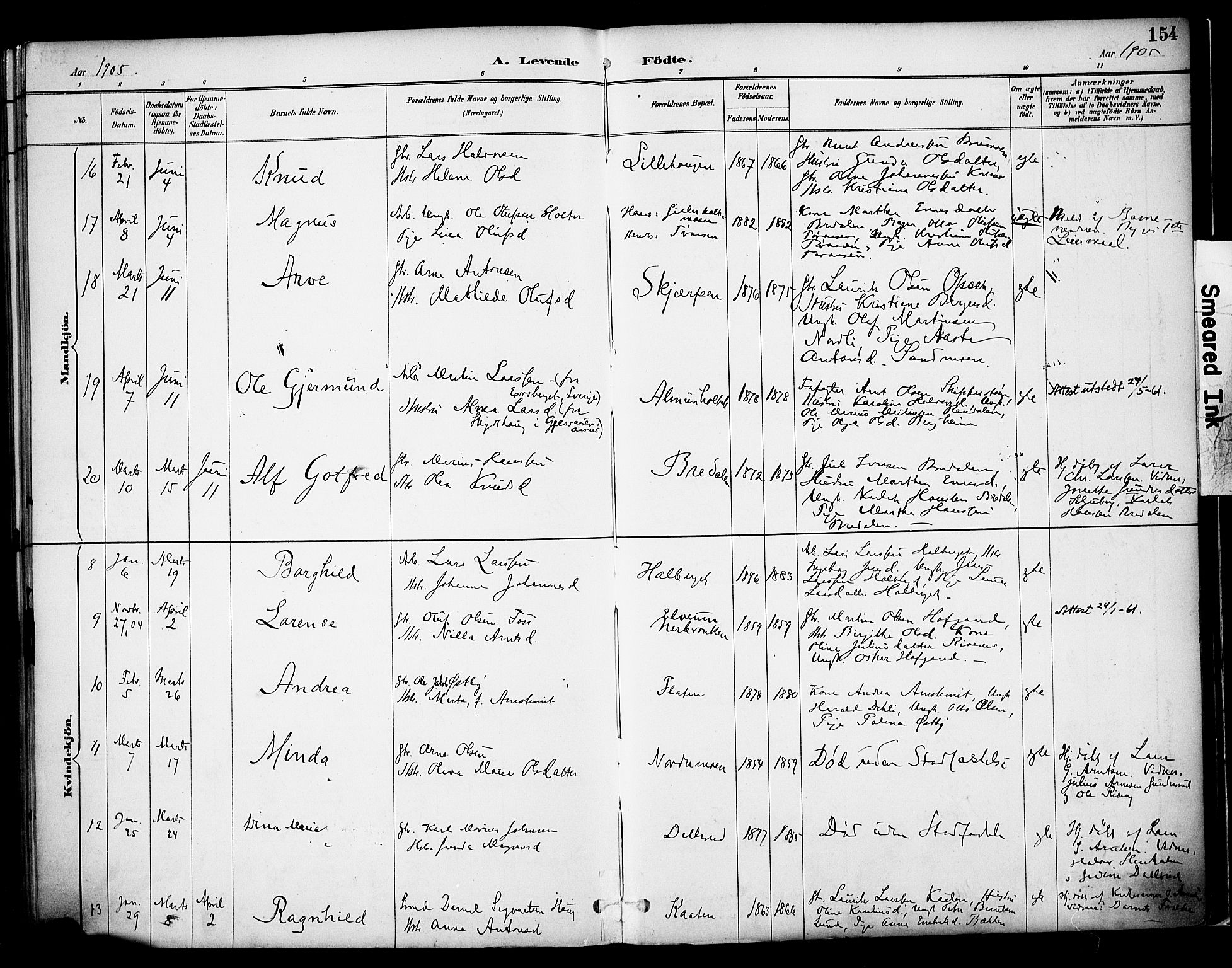 Våler prestekontor, Hedmark, AV/SAH-PREST-040/H/Ha/Haa/L0005: Ministerialbok nr. 5, 1887-1905, s. 154