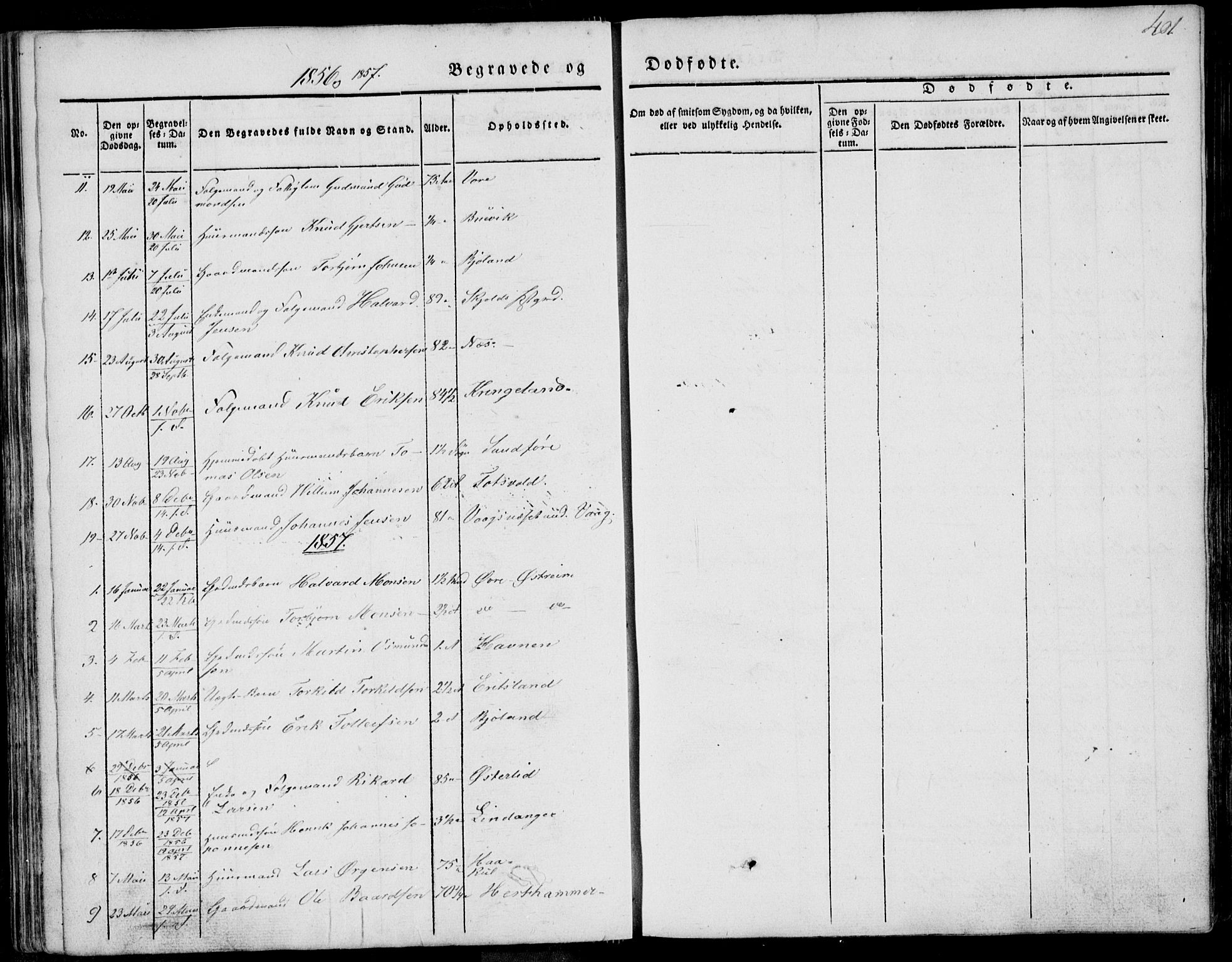 Skjold sokneprestkontor, AV/SAST-A-101847/H/Ha/Haa/L0006: Ministerialbok nr. A 6.2, 1835-1858, s. 401