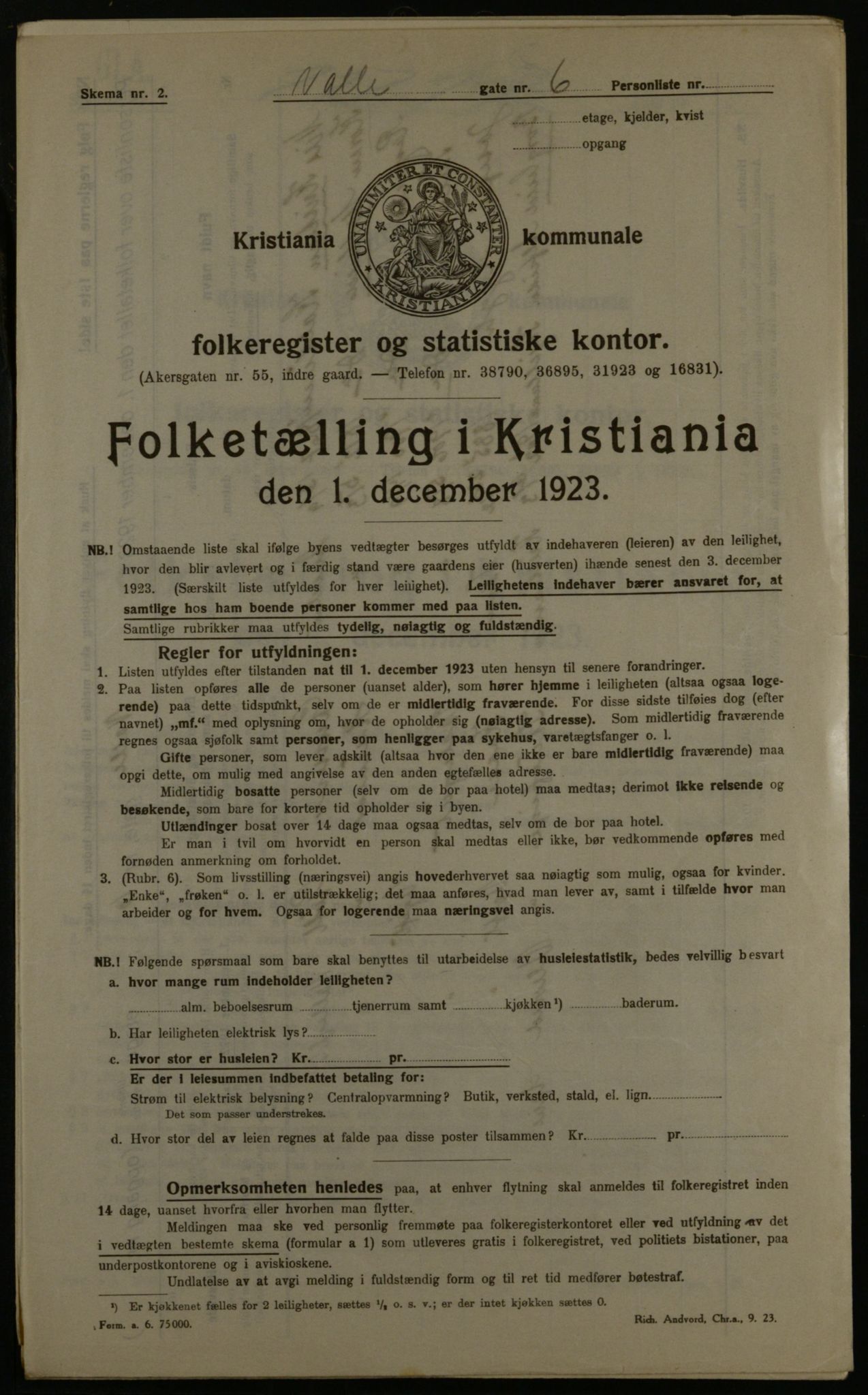 OBA, Kommunal folketelling 1.12.1923 for Kristiania, 1923, s. 134668