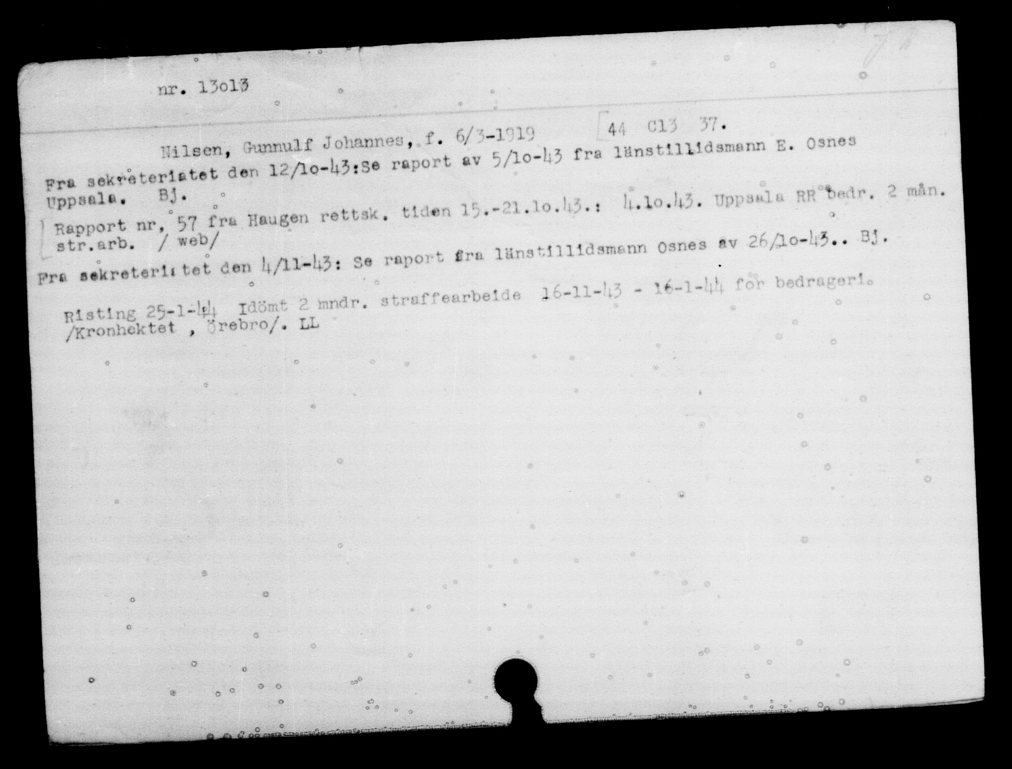 Den Kgl. Norske Legasjons Flyktningskontor, AV/RA-S-6753/V/Va/L0007: Kjesäterkartoteket.  Flyktningenr. 12700-15723, 1940-1945, s. 364