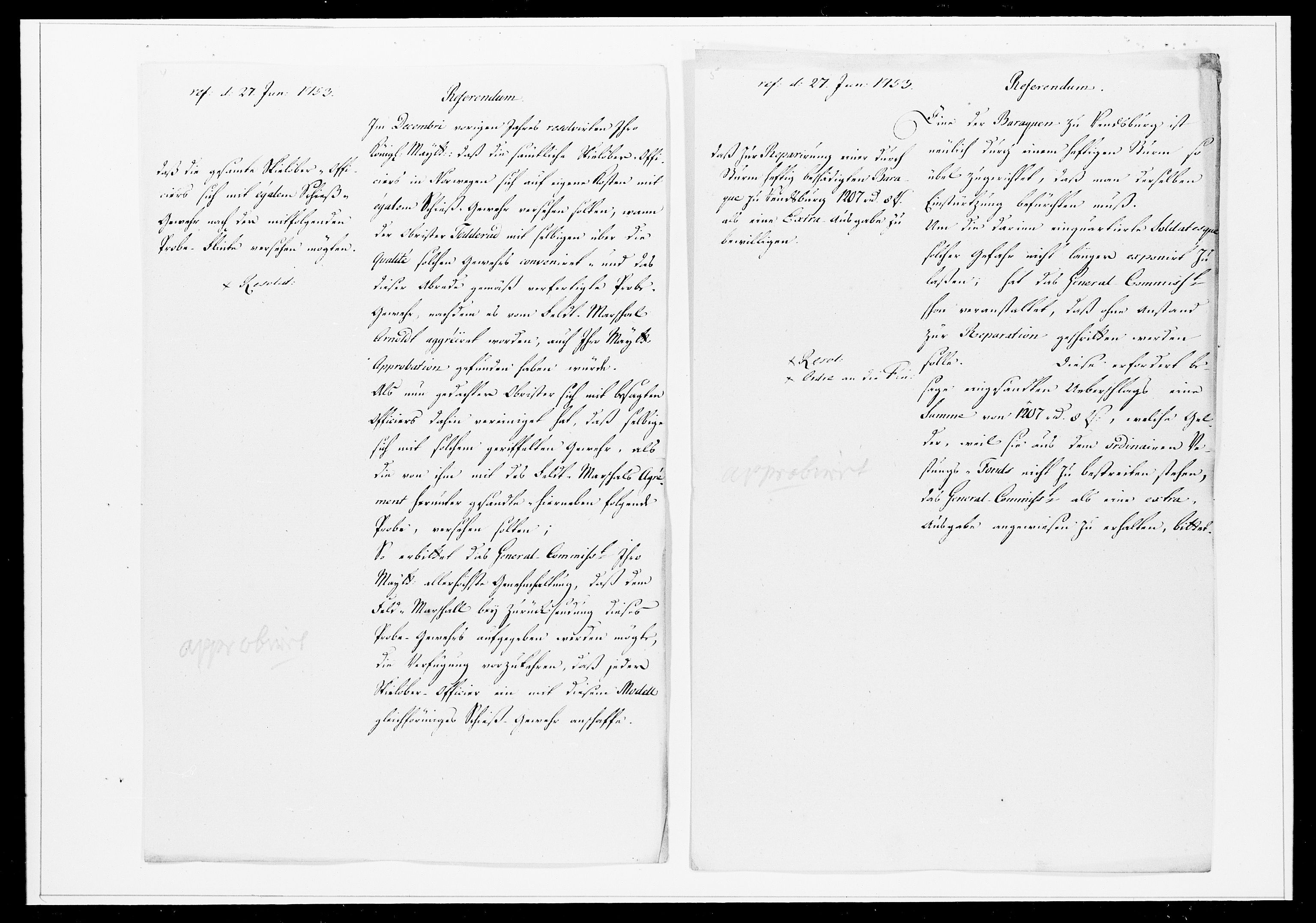 Krigskollegiet, Krigskancelliet, DRA/A-0006/-/1241-1247: Refererede sager, 1753, s. 198