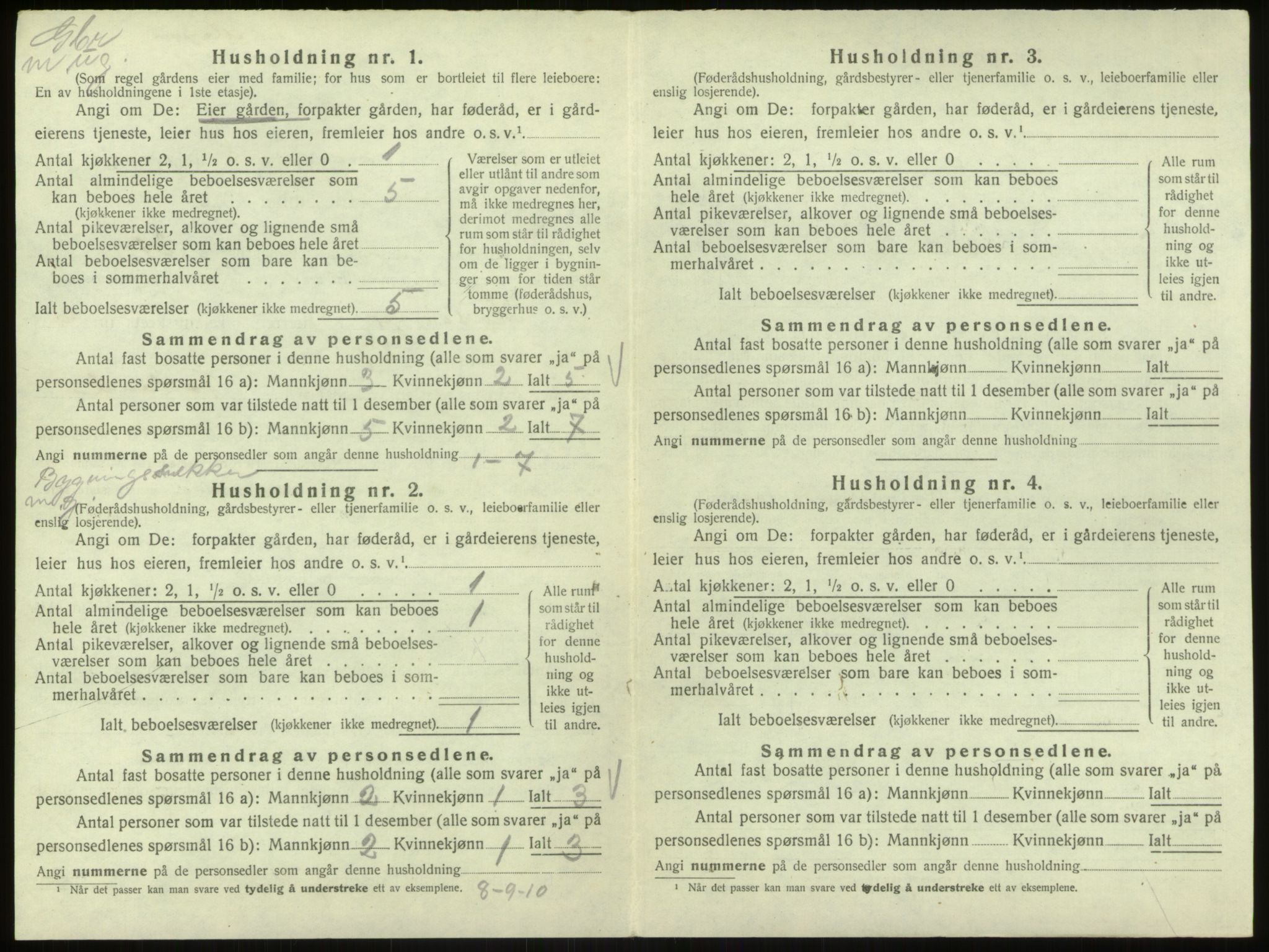 SAB, Folketelling 1920 for 1253 Hosanger herred, 1920, s. 377