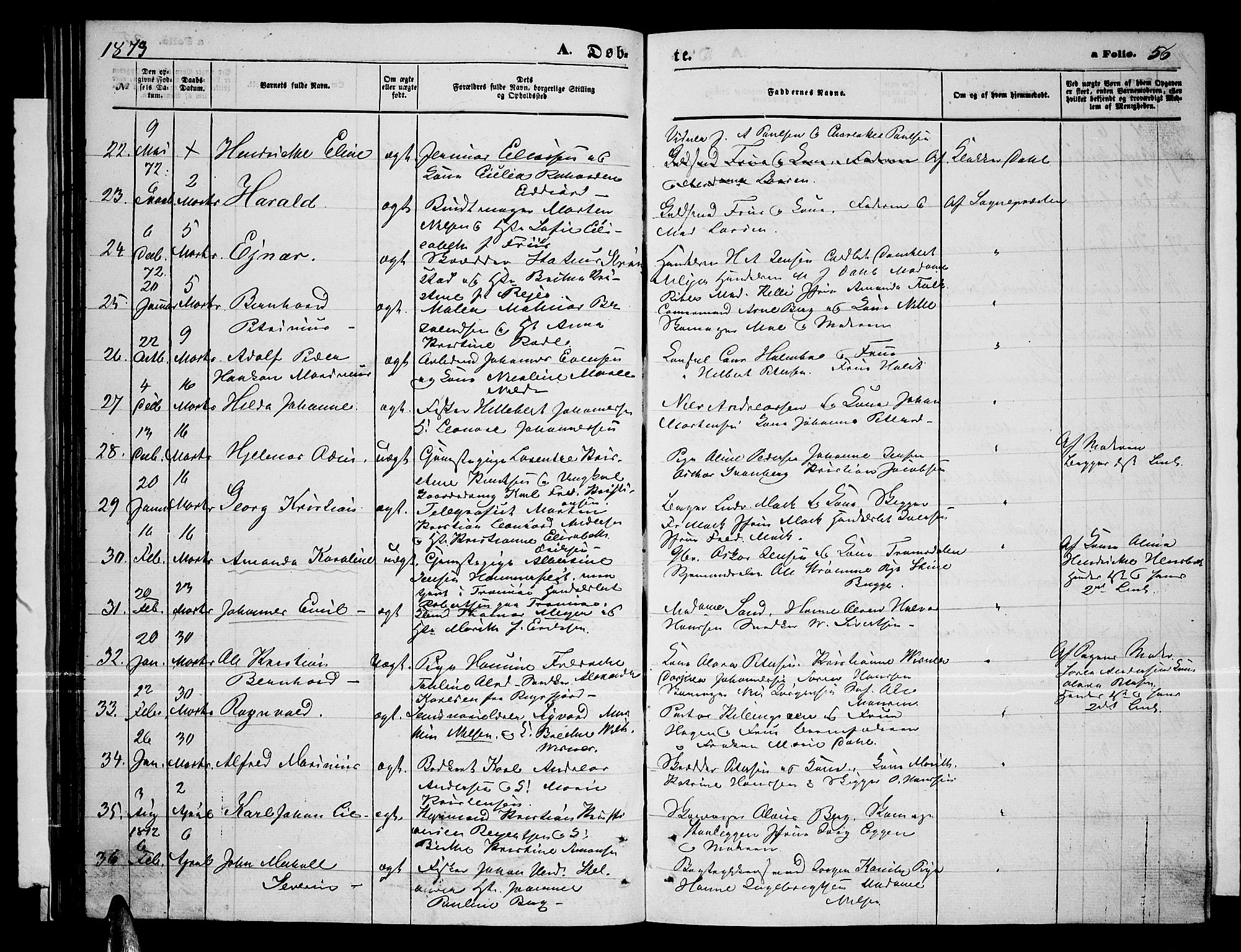 Tromsø sokneprestkontor/stiftsprosti/domprosti, AV/SATØ-S-1343/G/Gb/L0007klokker: Klokkerbok nr. 7, 1867-1875, s. 56