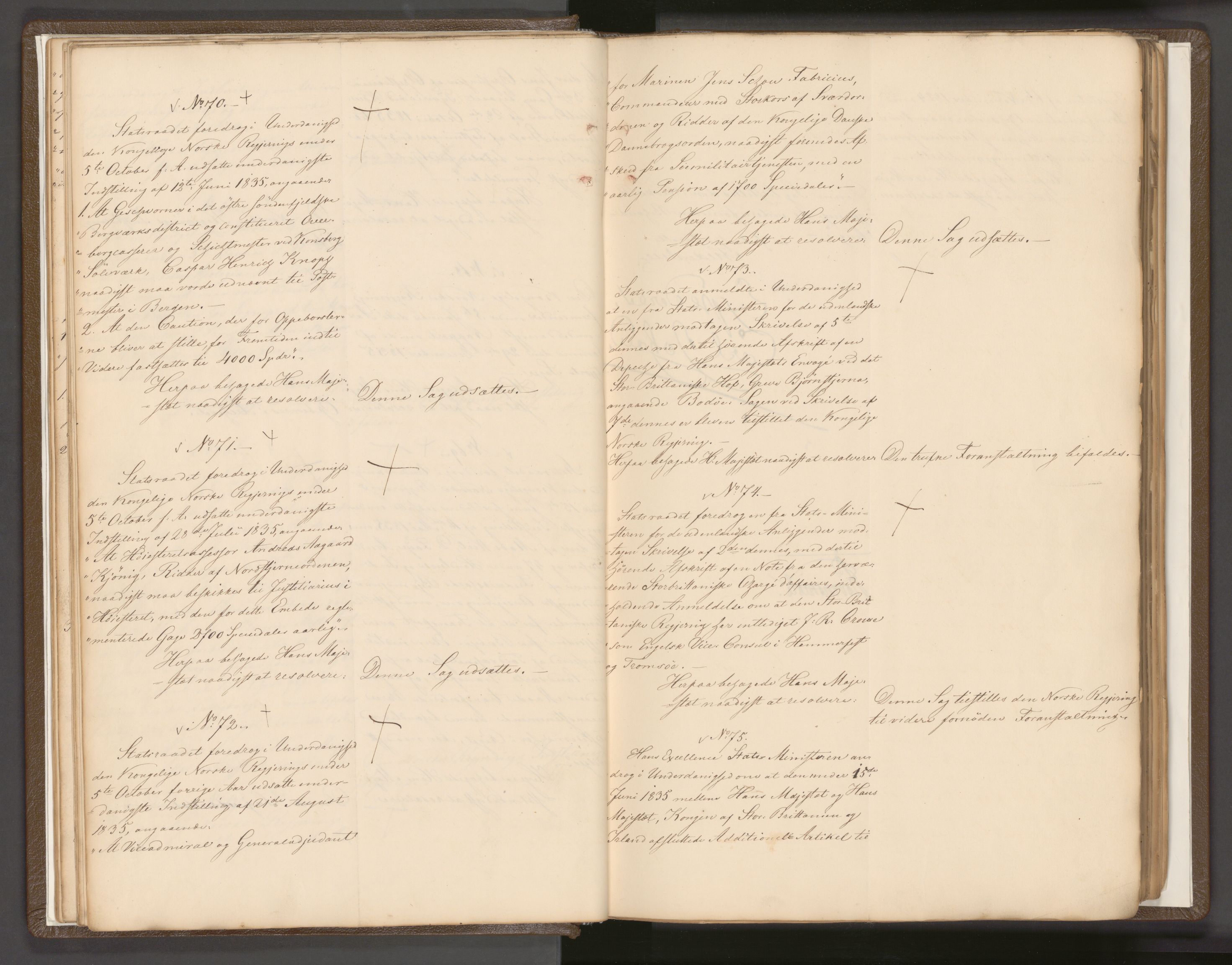 Statsrådssekretariatet, AV/RA-S-1001/A/Ab/L0042: Kgl. res. nr. 1-631, 1. halvår, 1836