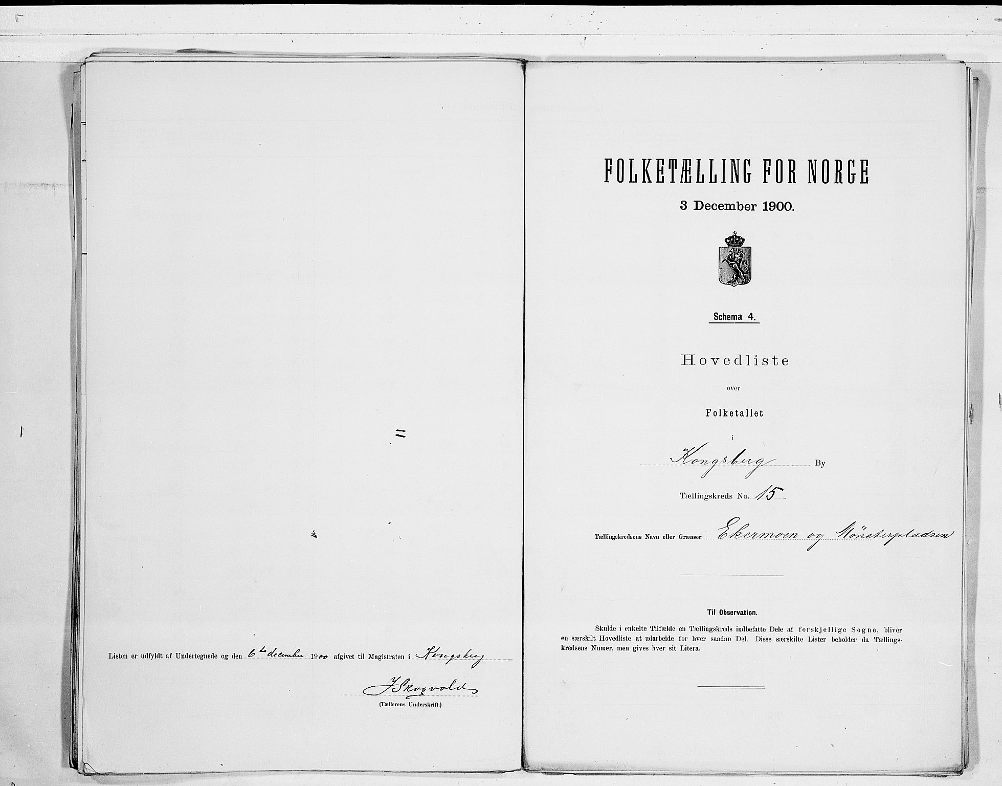 RA, Folketelling 1900 for 0604 Kongsberg kjøpstad, 1900, s. 32