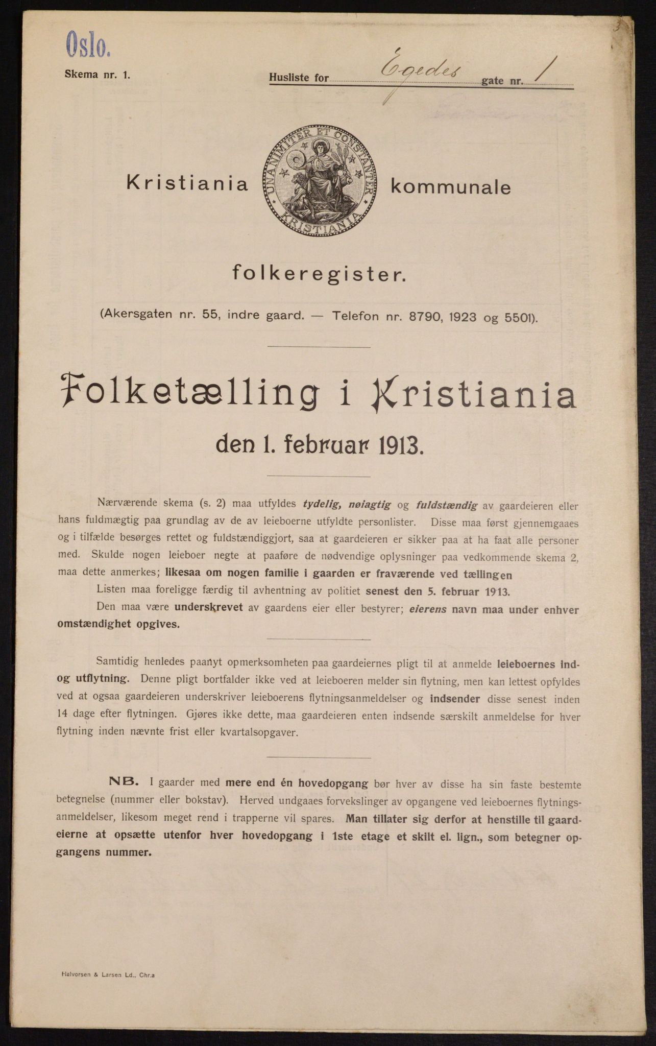 OBA, Kommunal folketelling 1.2.1913 for Kristiania, 1913, s. 18807