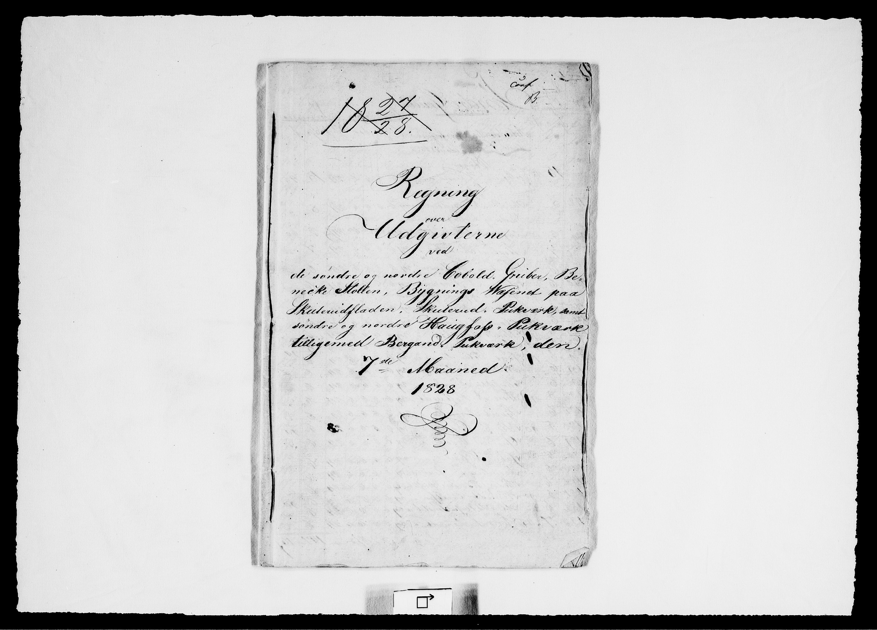 Modums Blaafarveværk, AV/RA-PA-0157/G/Gd/Gdd/L0256/0001: -- / Regning over gruver pukkverk m.v., 1827-1828, s. 412