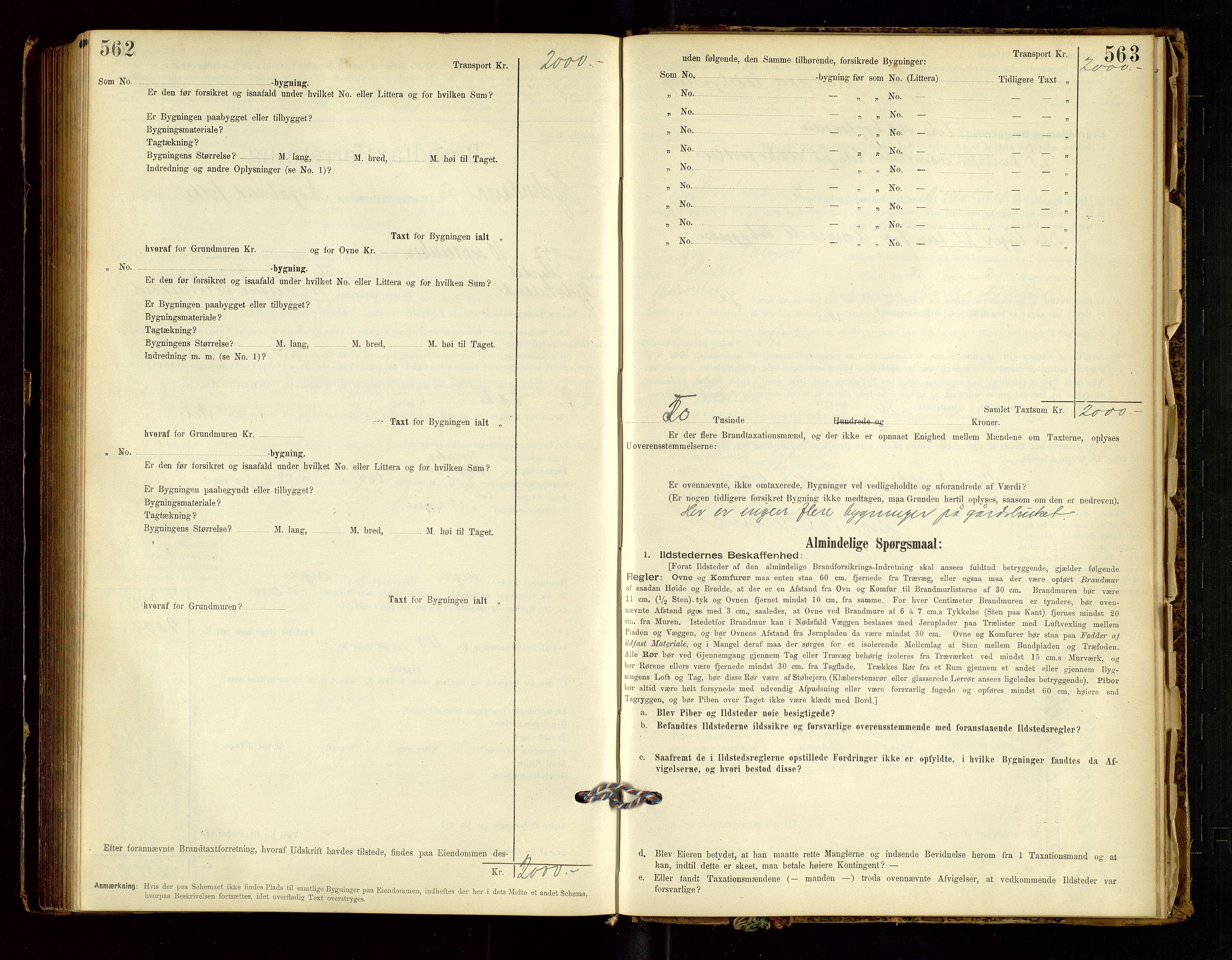 Hjelmeland lensmannskontor, SAST/A-100439/Gob/L0001: "Brandtaxationsprotokol", 1895-1932, s. 562-563