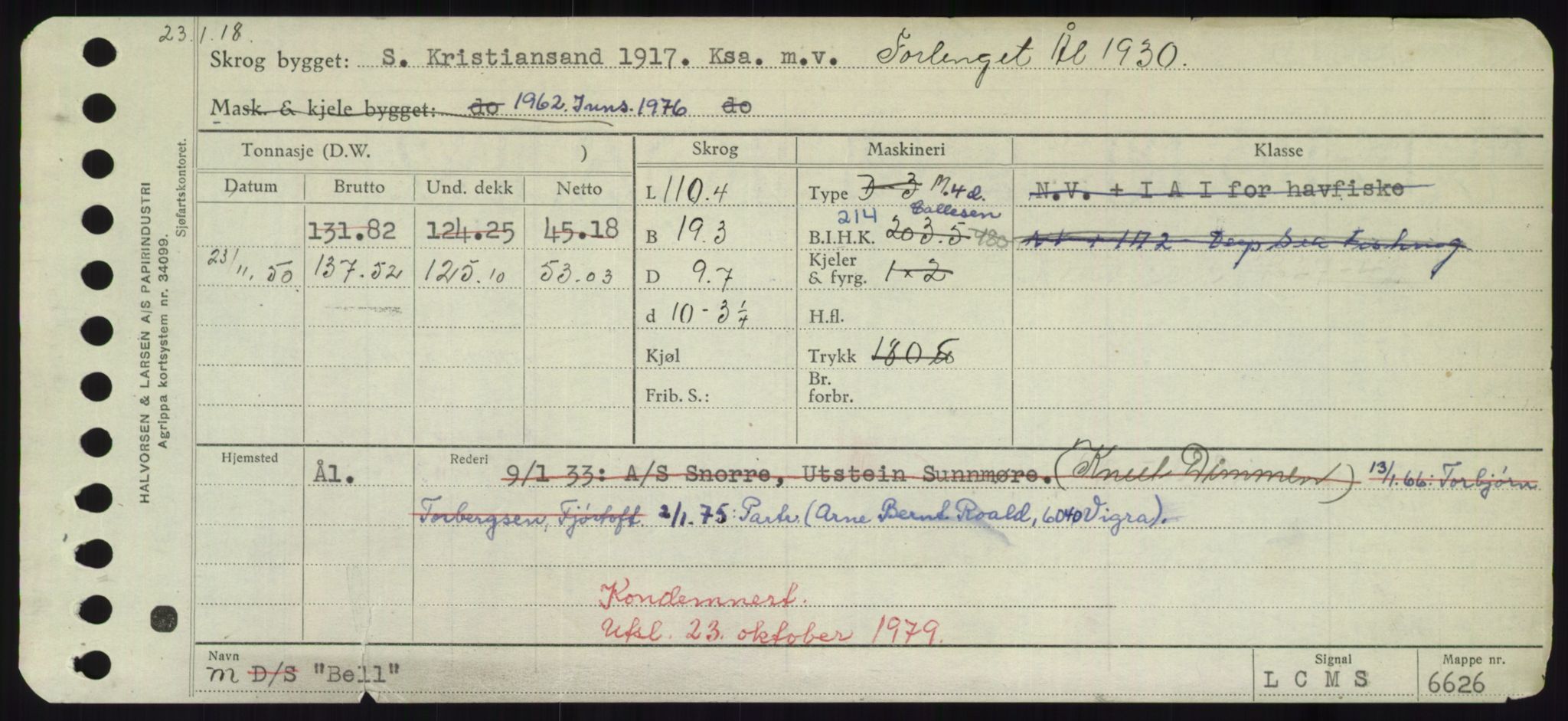 Sjøfartsdirektoratet med forløpere, Skipsmålingen, RA/S-1627/H/Hd/L0003: Fartøy, B-Bev, s. 523