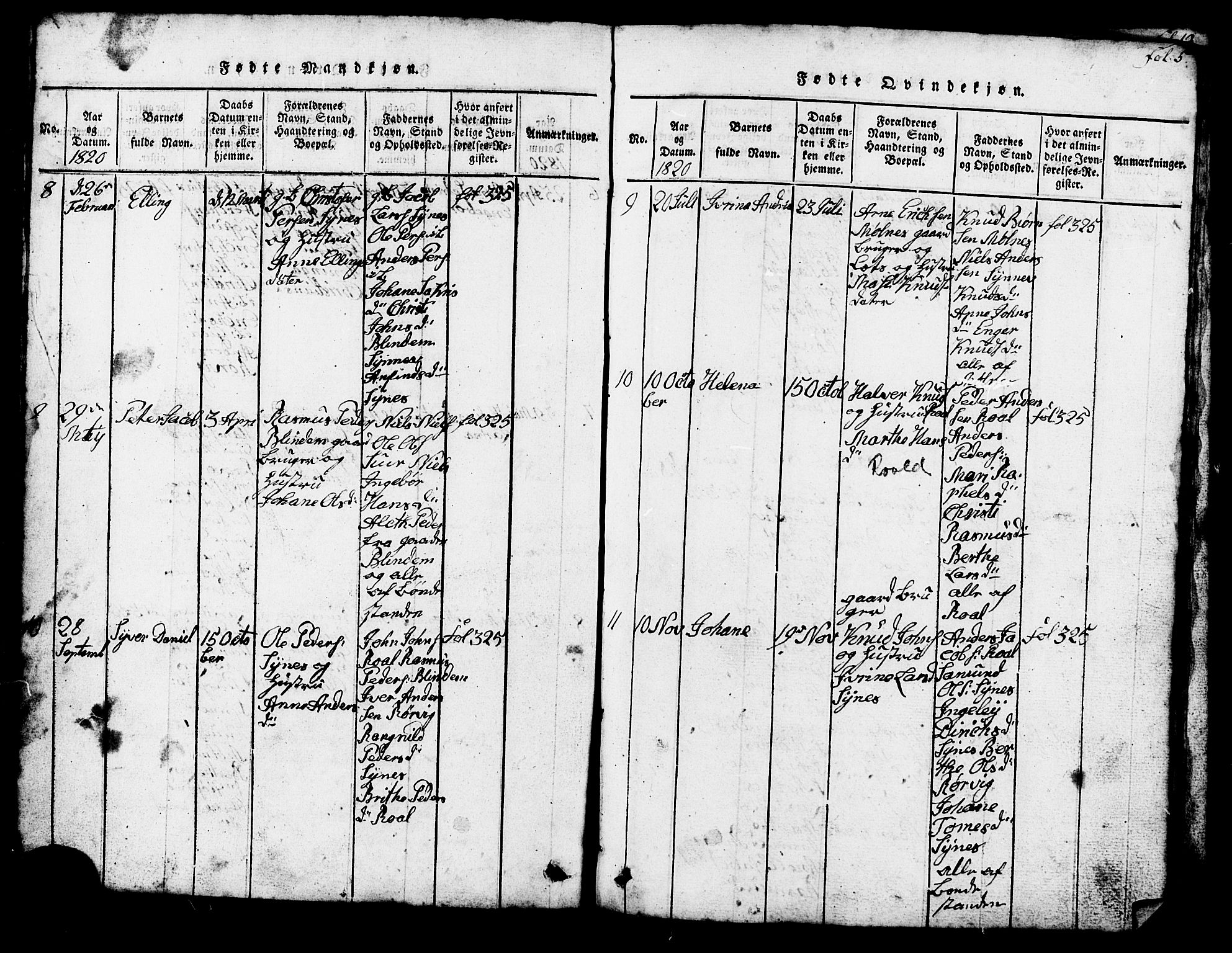 Ministerialprotokoller, klokkerbøker og fødselsregistre - Møre og Romsdal, AV/SAT-A-1454/537/L0520: Klokkerbok nr. 537C01, 1819-1868, s. 5