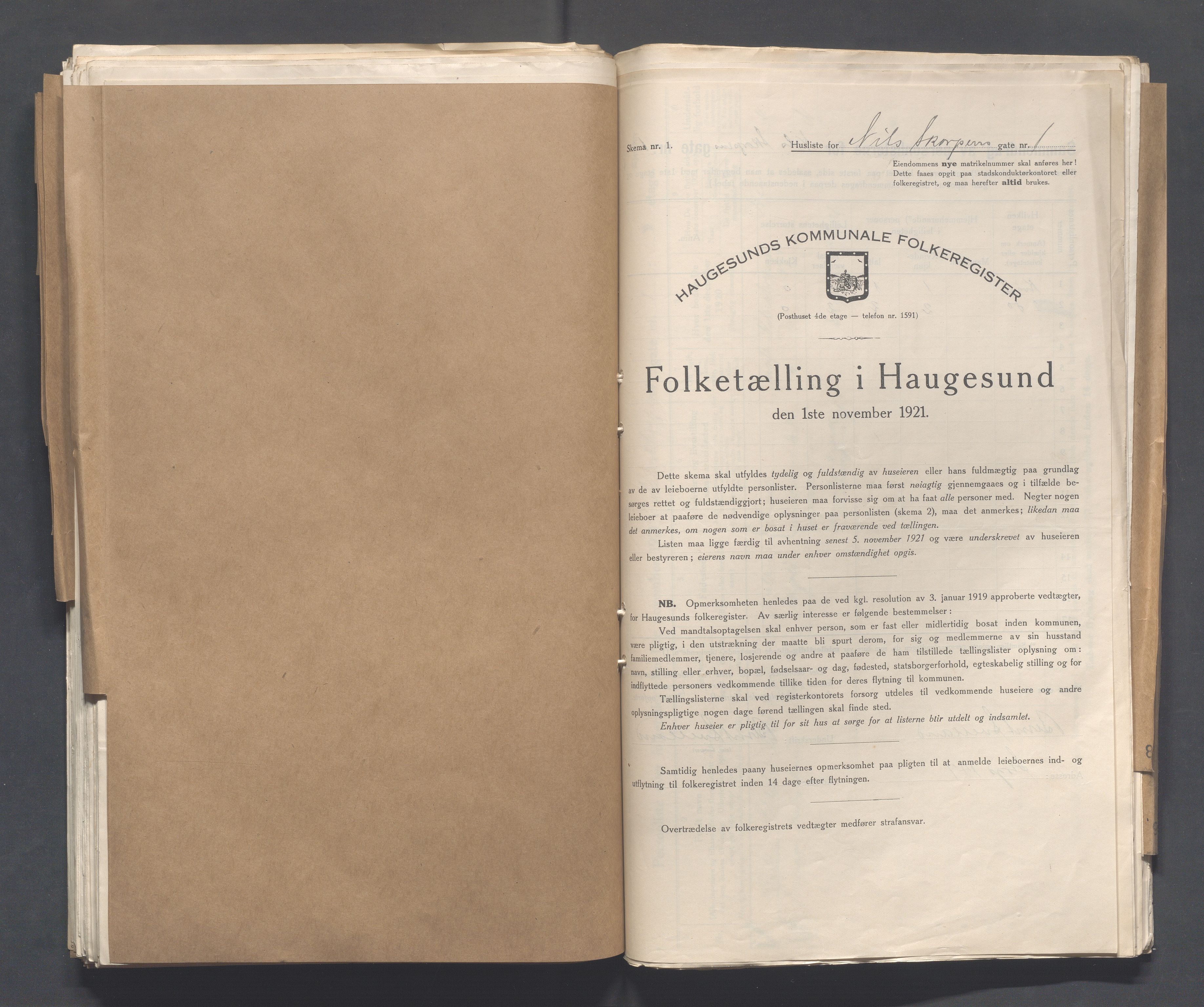 IKAR, Kommunal folketelling 1.11.1921 for Haugesund, 1921, s. 3141