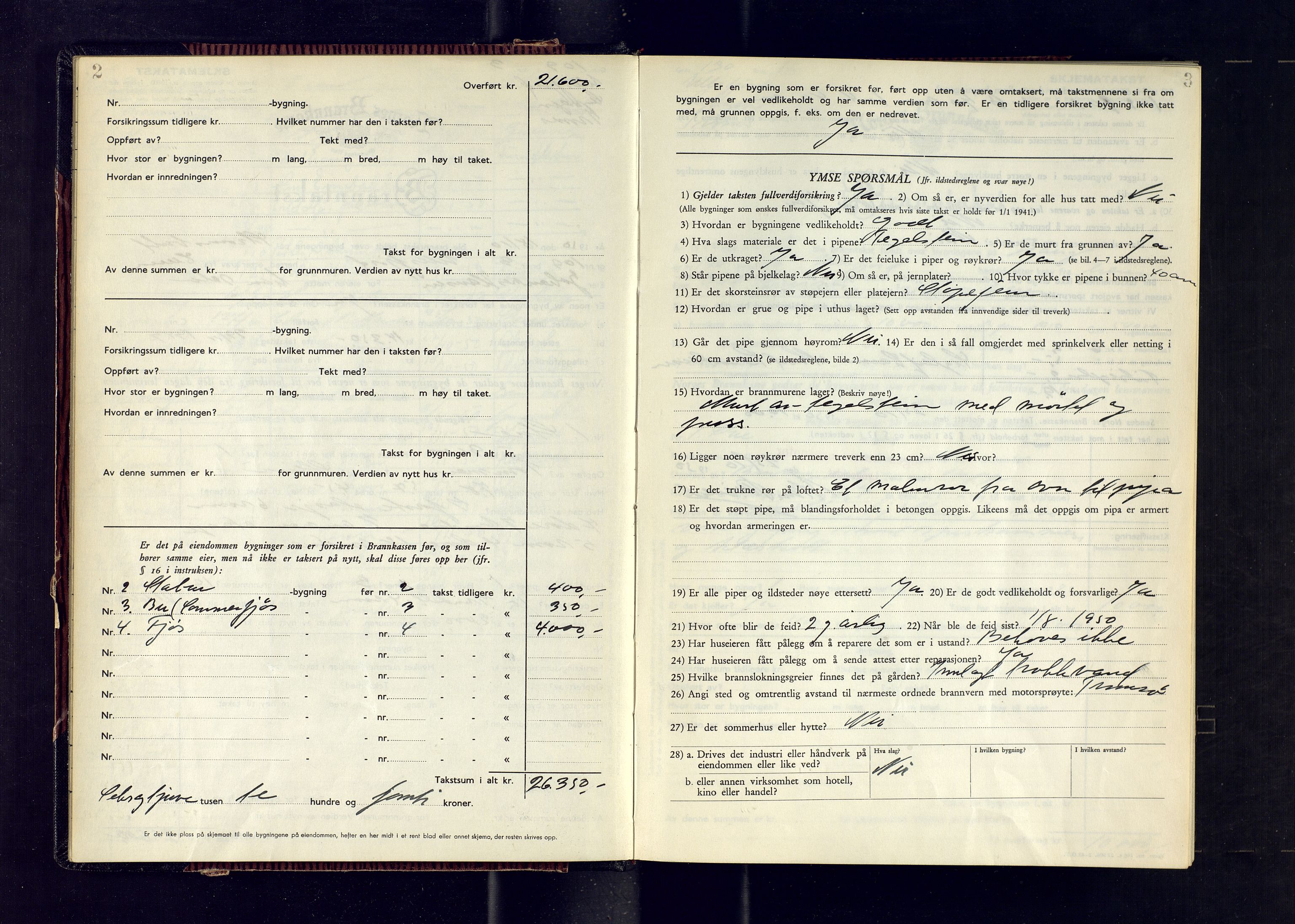 Lyngen lensmannskontor, SATØ/SATO-99/F/Fm/Fmb/L0138: Branntakstprotokoller, 1949-1951, s. 2-3