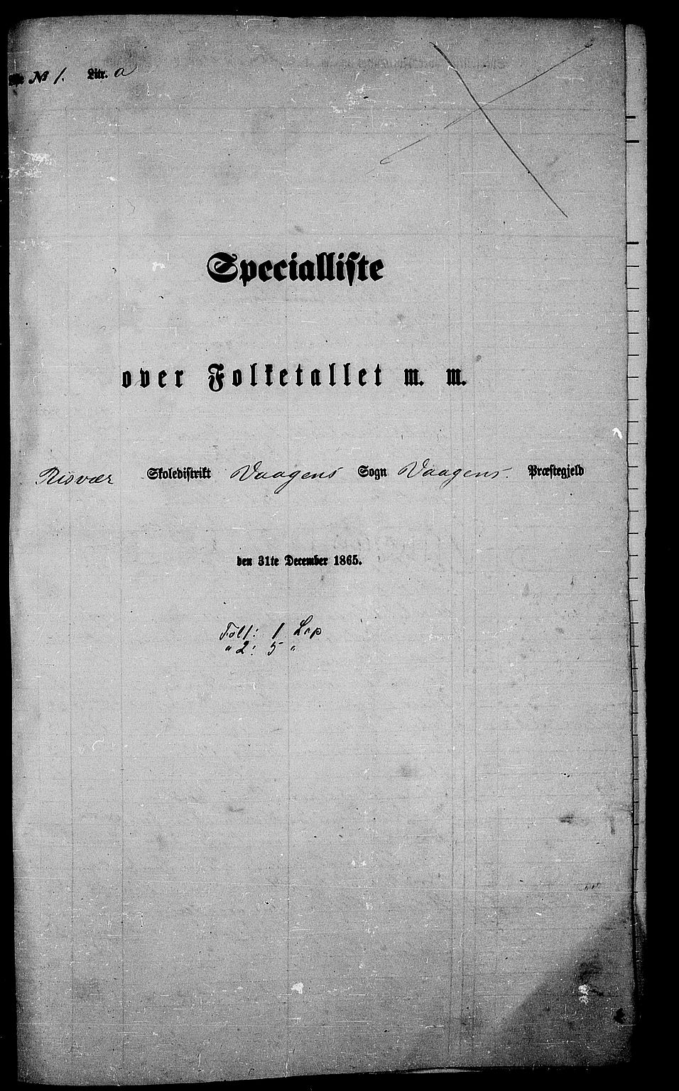 RA, Folketelling 1865 for 1865P Vågan prestegjeld, 1865, s. 9