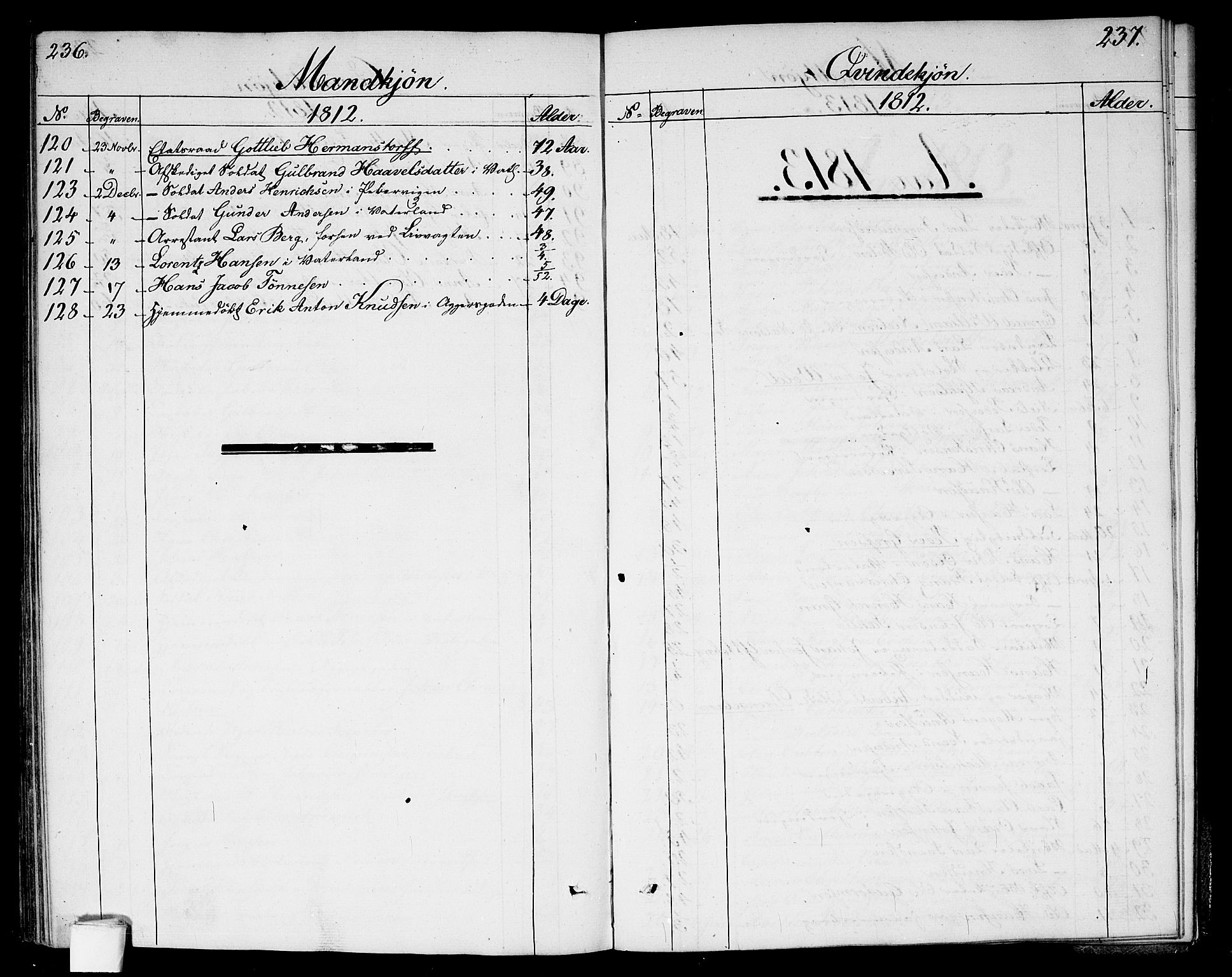 Garnisonsmenigheten Kirkebøker, SAO/A-10846/G/Ga/L0002: Klokkerbok nr. 2, 1810-1814, s. 236-237