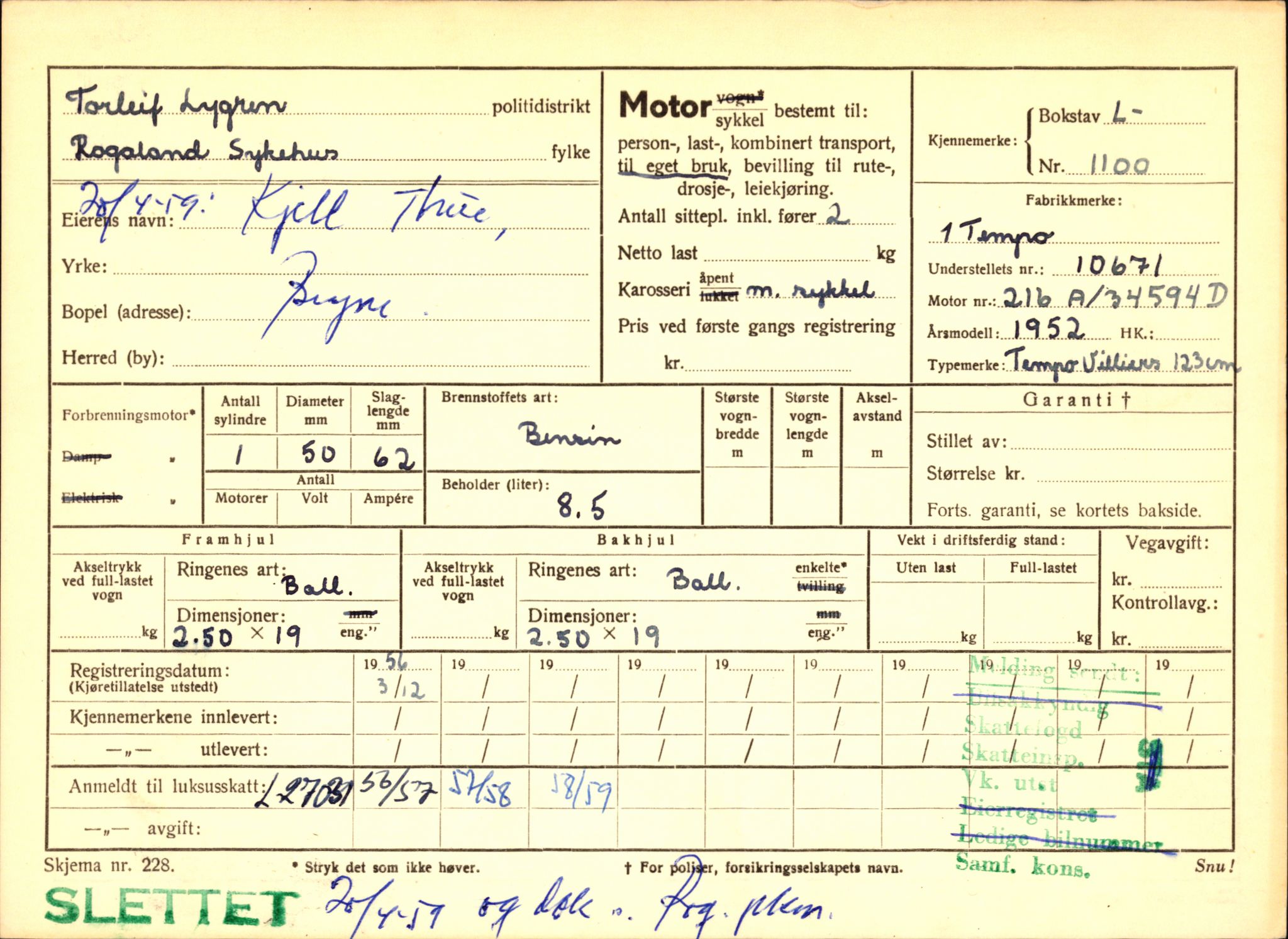 Stavanger trafikkstasjon, AV/SAST-A-101942/0/F/L0004: L-1000 - L-1349, 1930-1971, s. 591