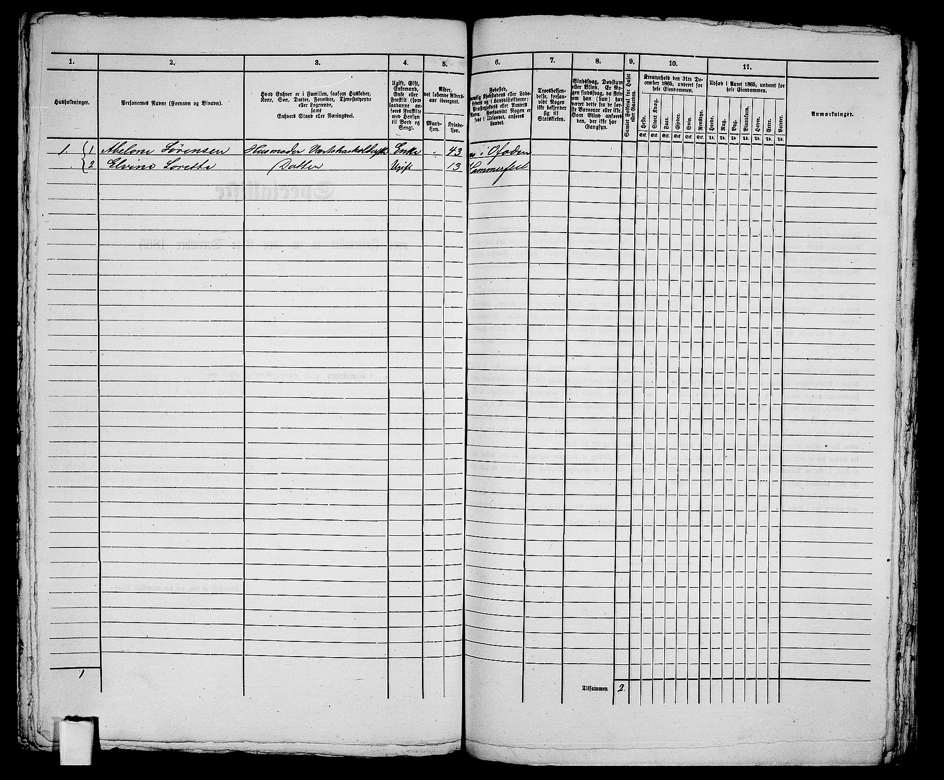 RA, Folketelling 1865 for 2001B Hammerfest prestegjeld, Hammerfest kjøpstad, 1865, s. 264