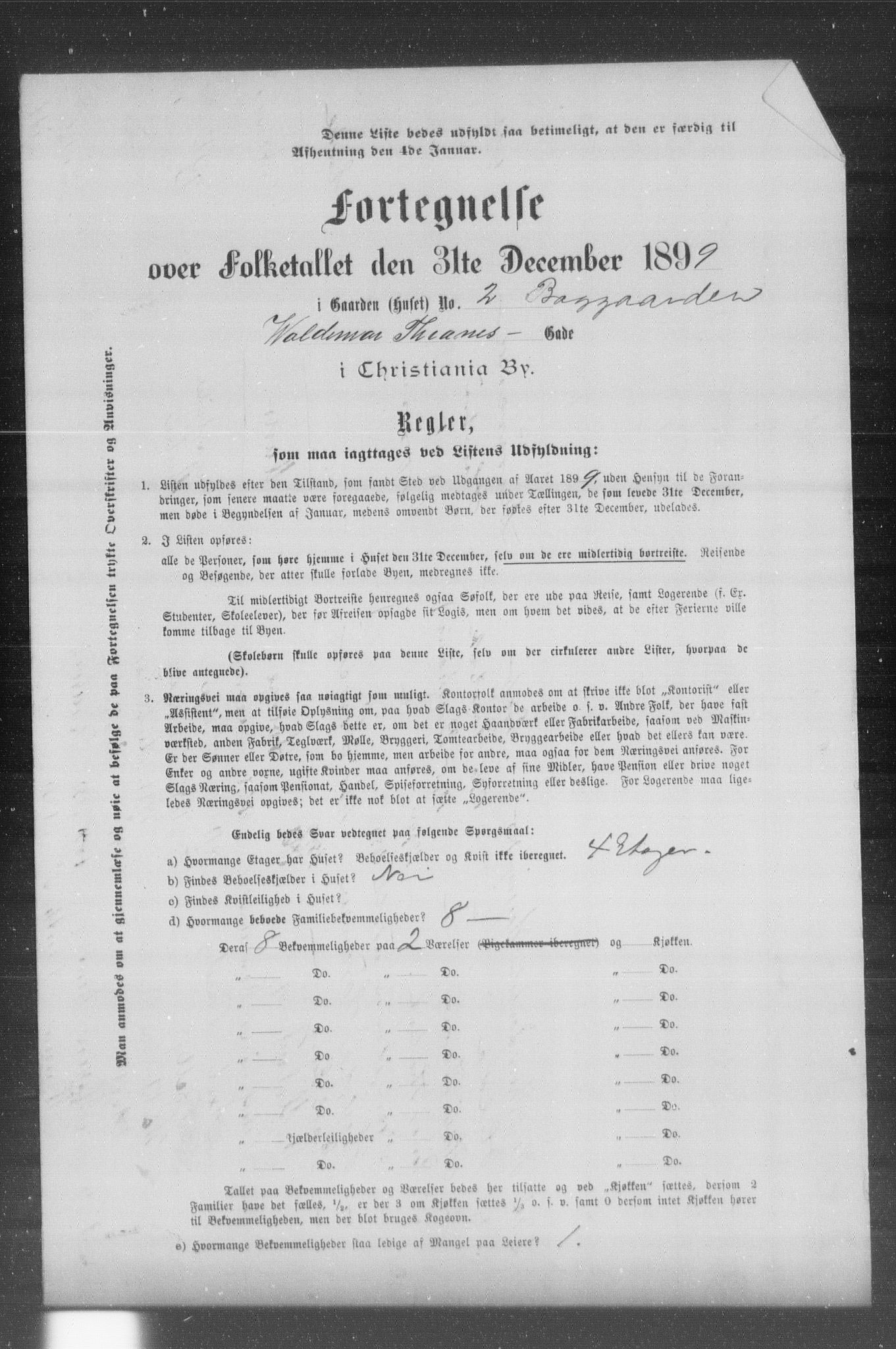 OBA, Kommunal folketelling 31.12.1899 for Kristiania kjøpstad, 1899, s. 16264