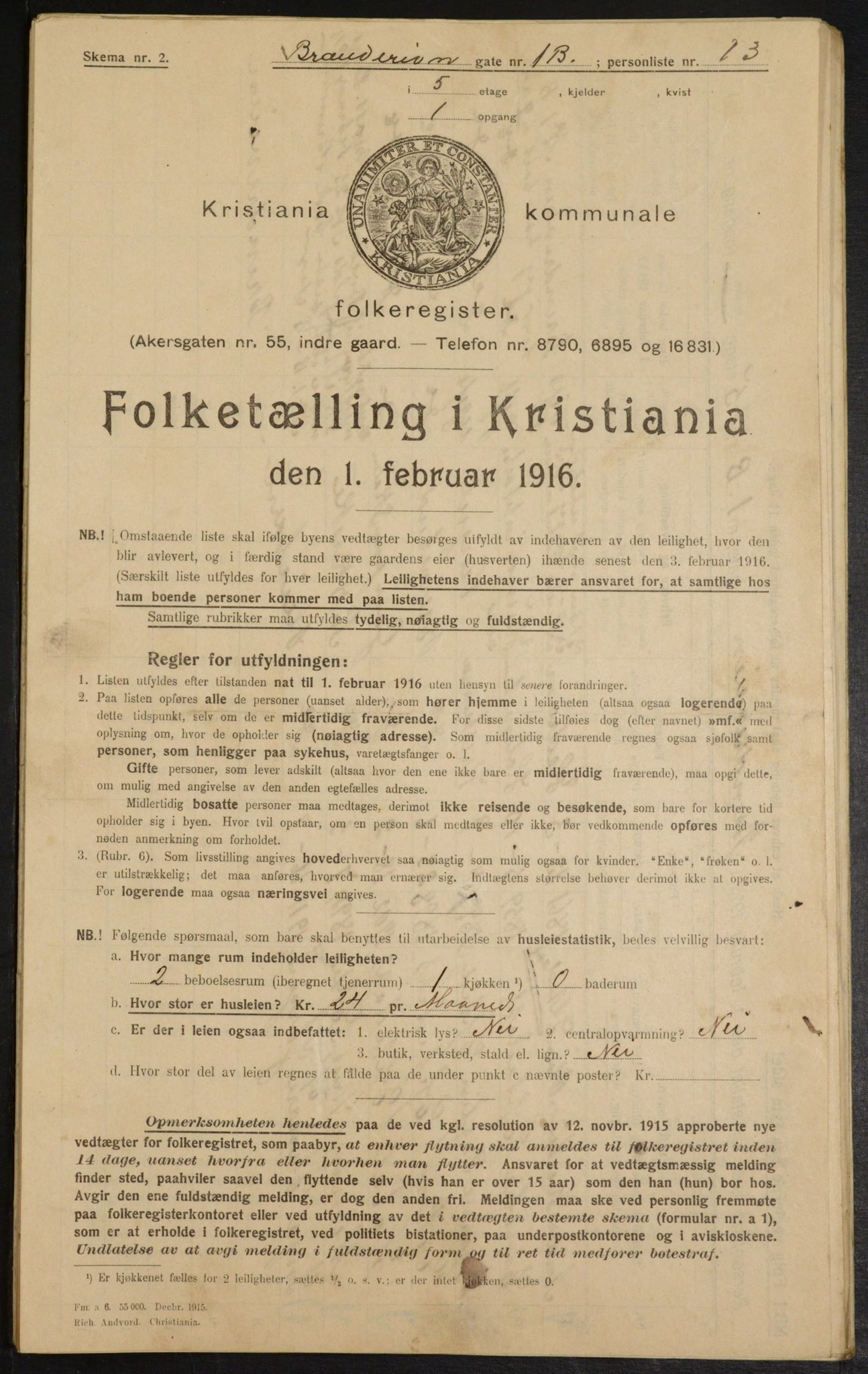 OBA, Kommunal folketelling 1.2.1916 for Kristiania, 1916, s. 8768