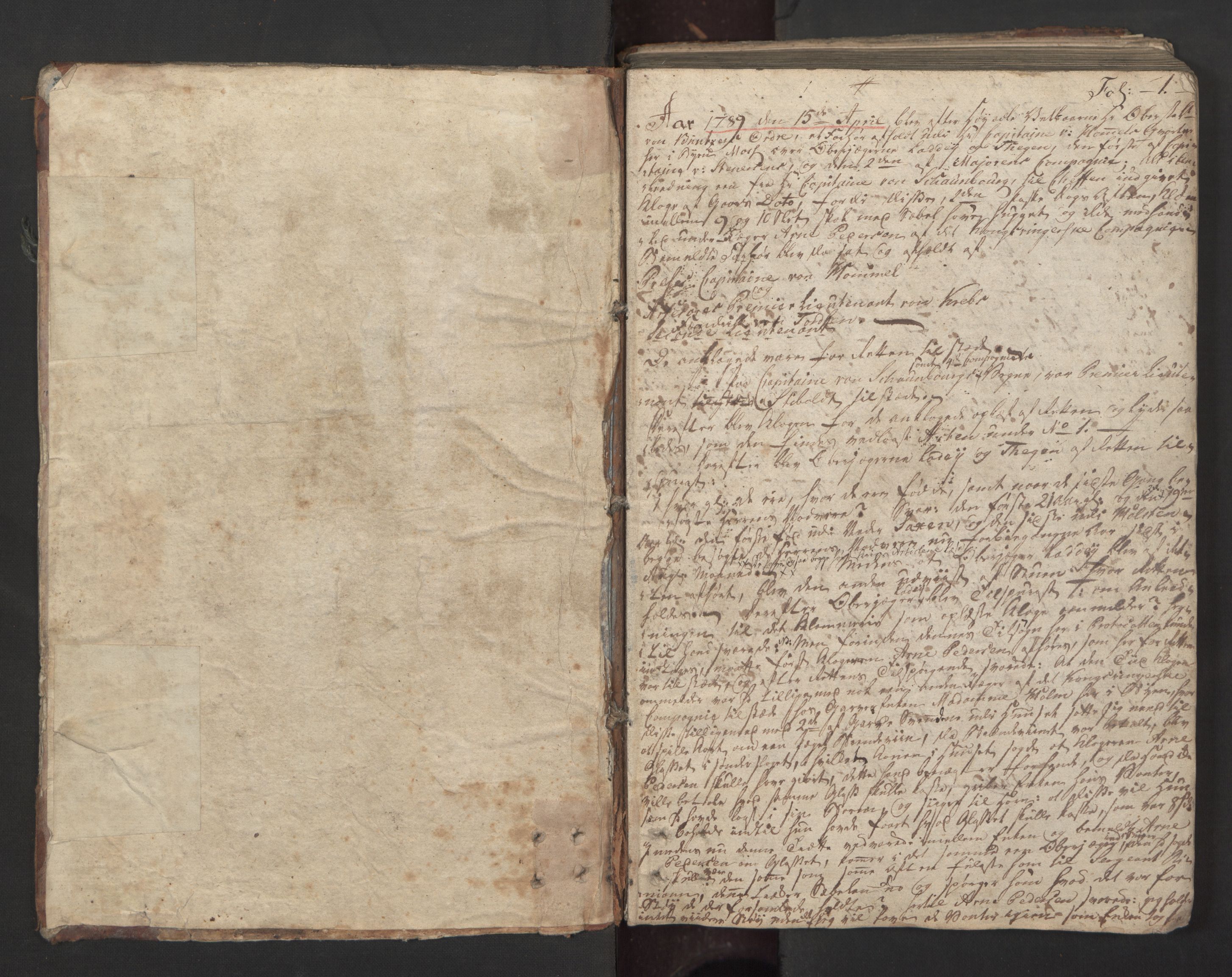 Forsvaret, Generalauditøren, AV/RA-RAFA-1772/F/Fg/Fgc/L0010: Justitsprotokoller, 1789-1809, s. 0b-1a
