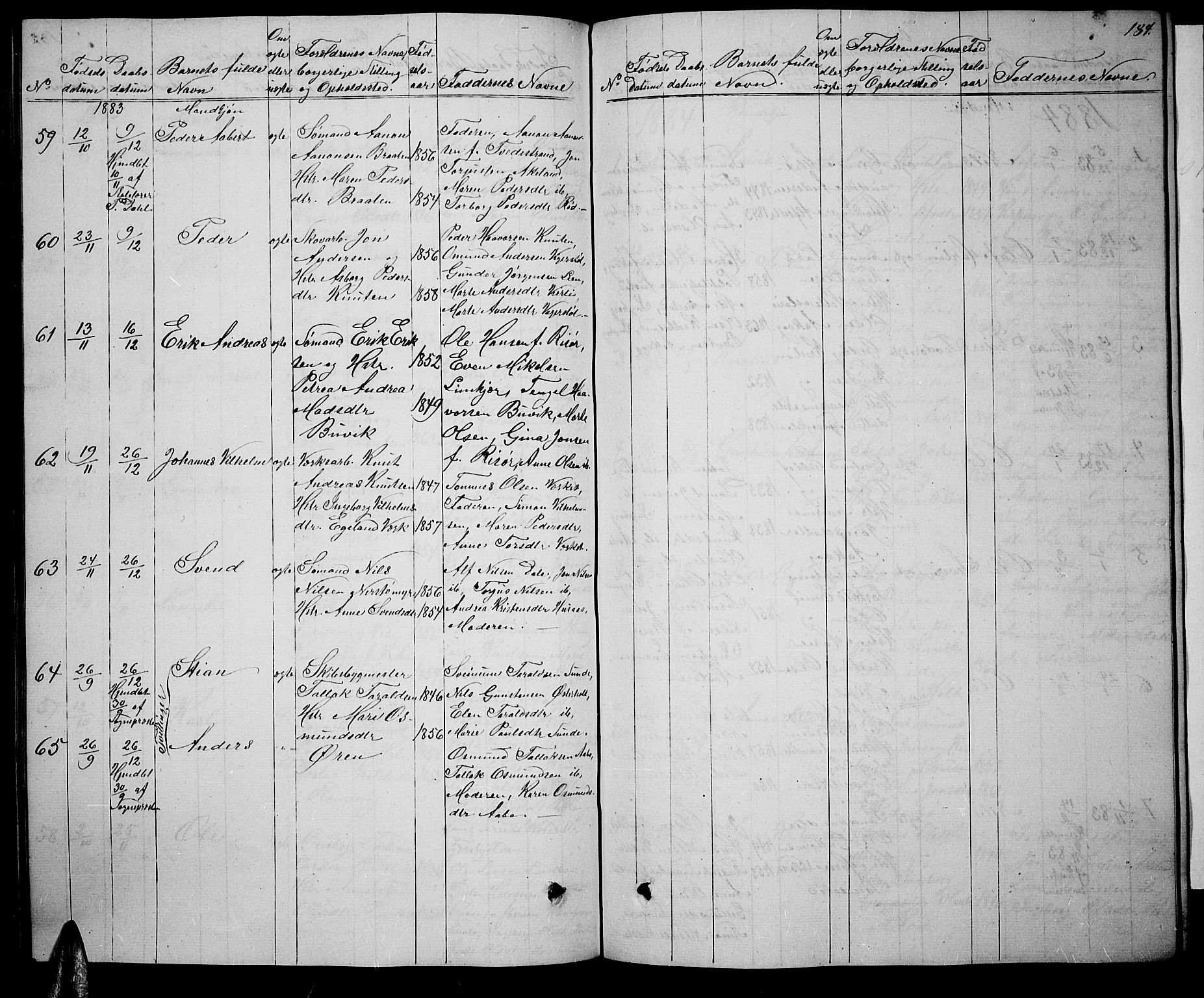 Søndeled sokneprestkontor, AV/SAK-1111-0038/F/Fb/L0004: Klokkerbok nr. B 4, 1857-1884, s. 184