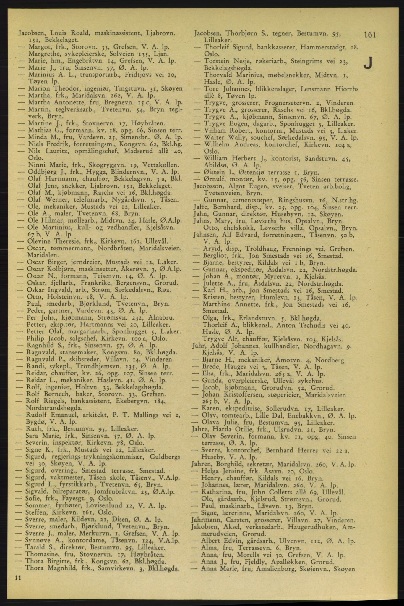 Aker adressebok/adressekalender, PUBL/001/A/006: Aker adressebok, 1937-1938, s. 161