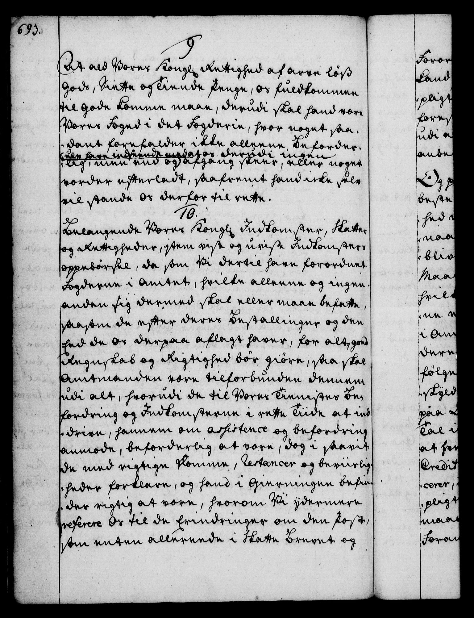 Rentekammeret, Kammerkanselliet, RA/EA-3111/G/Gg/Ggi/L0002: Norsk instruksjonsprotokoll med register (merket RK 53.35), 1729-1751, s. 693