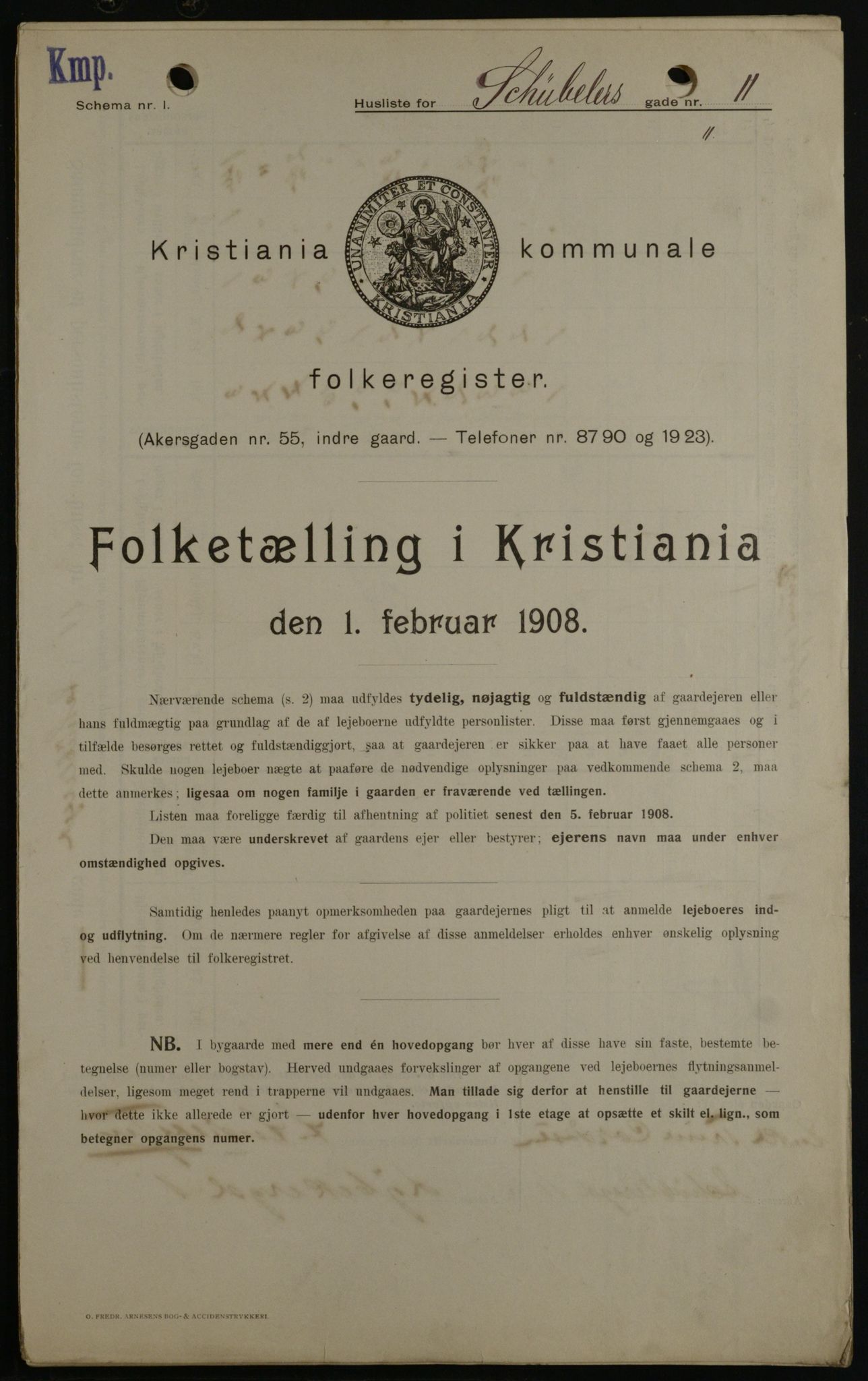 OBA, Kommunal folketelling 1.2.1908 for Kristiania kjøpstad, 1908, s. 83629
