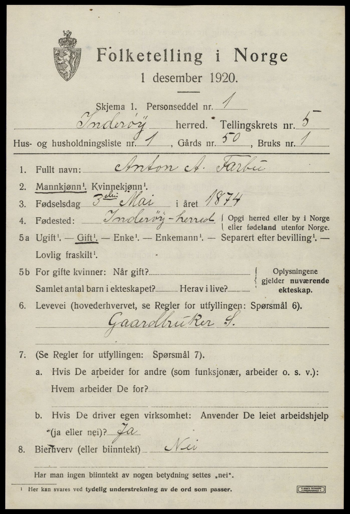 SAT, Folketelling 1920 for 1729 Inderøy herred, 1920, s. 4189