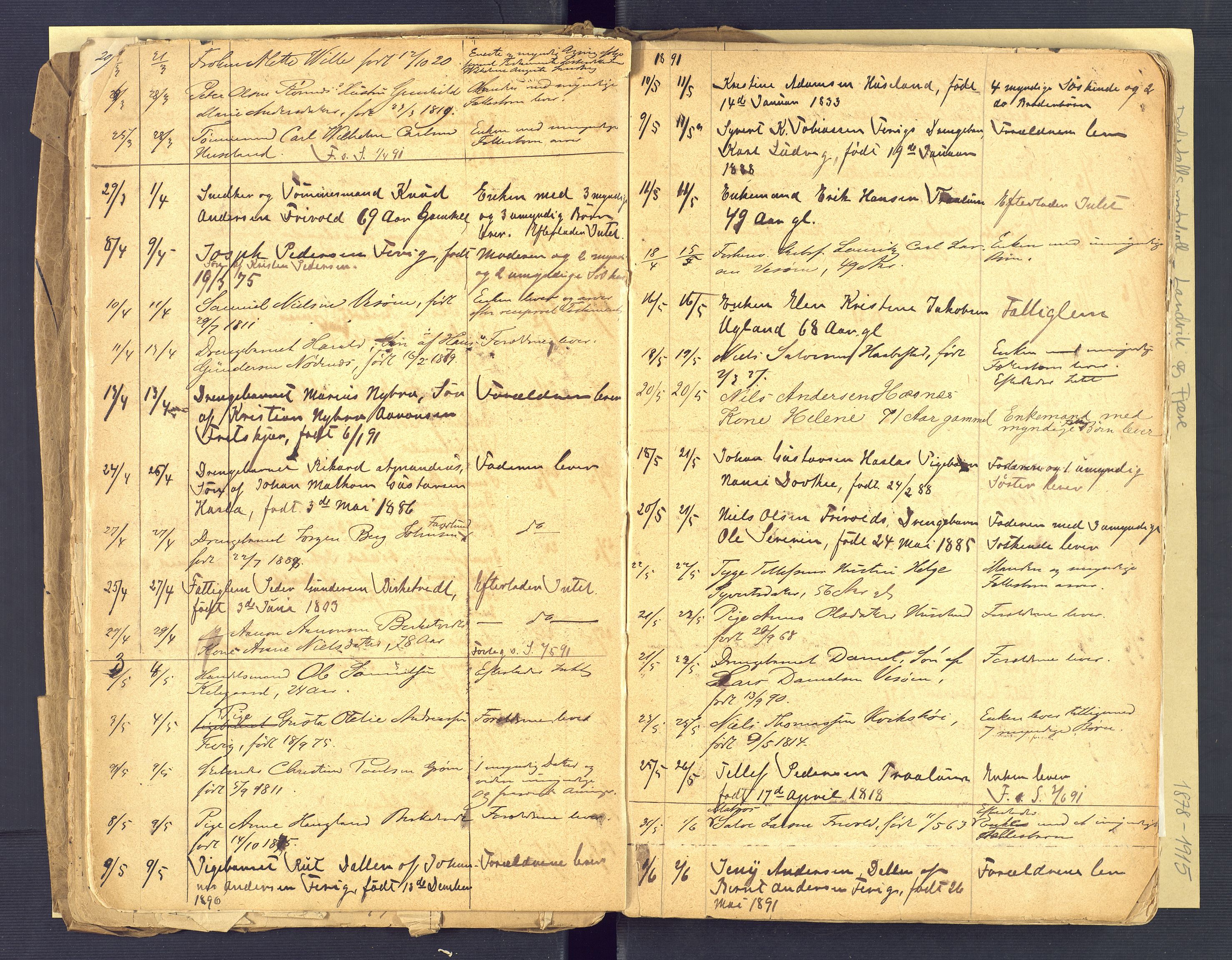 Landvik og Fjære lensmannskontor, AV/SAK-1241-0027/F/Fe/L0001: Dødsfallsprotokoll Landvik og Fjære nr 137, 1878-1915