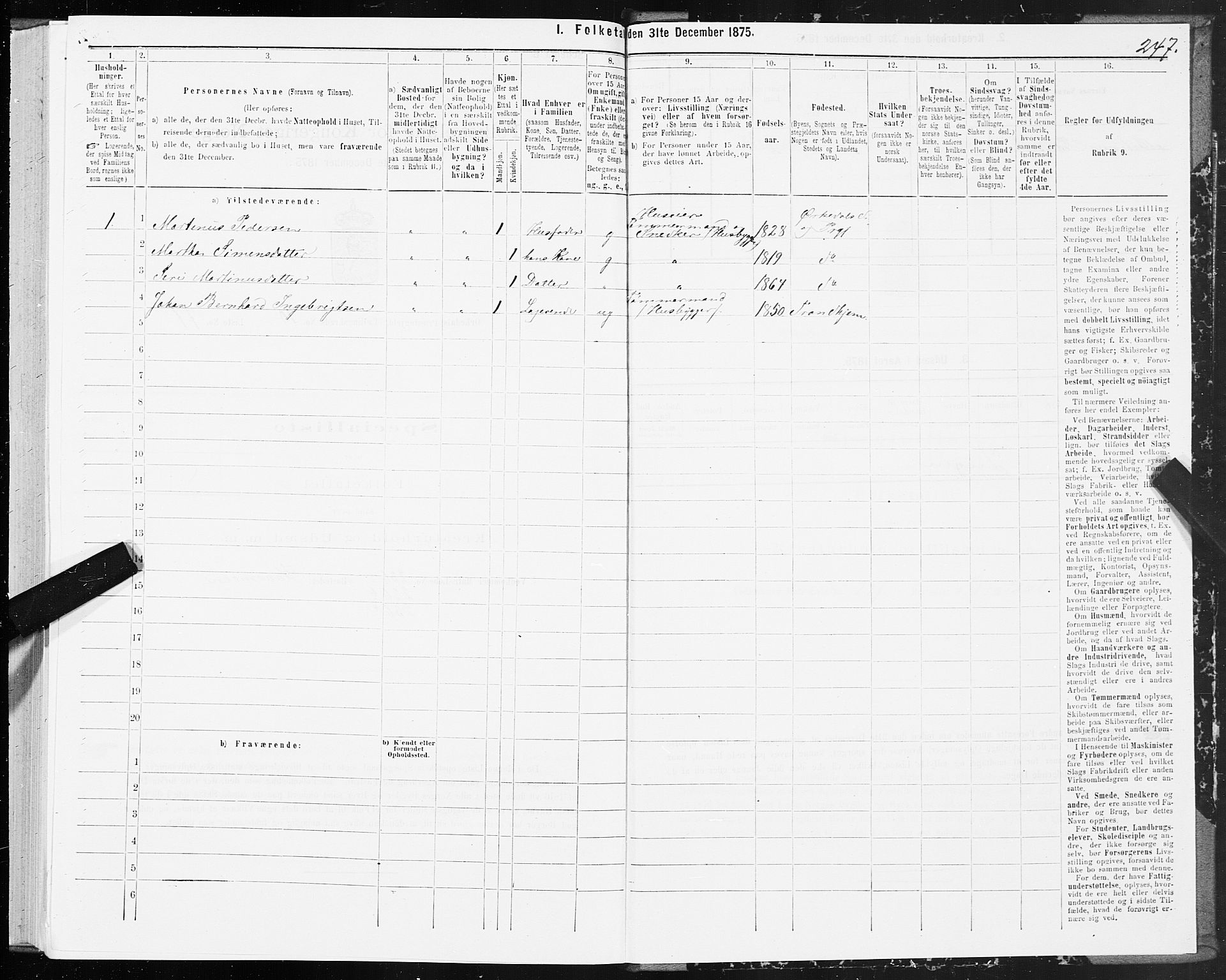 SAT, Folketelling 1875 for 1638P Orkdal prestegjeld, 1875, s. 5247