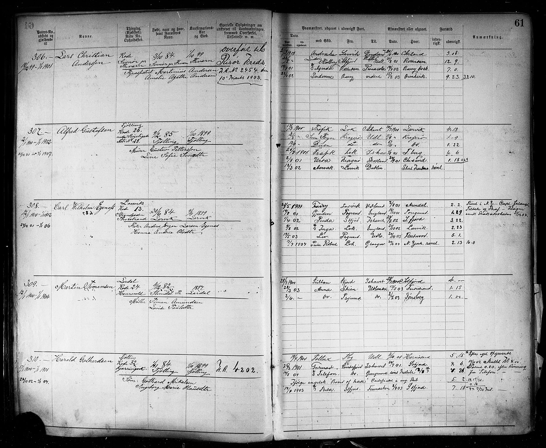 Larvik innrulleringskontor, AV/SAKO-A-787/F/Fb/L0002: Annotasjonsrulle, 1897-1917, s. 64