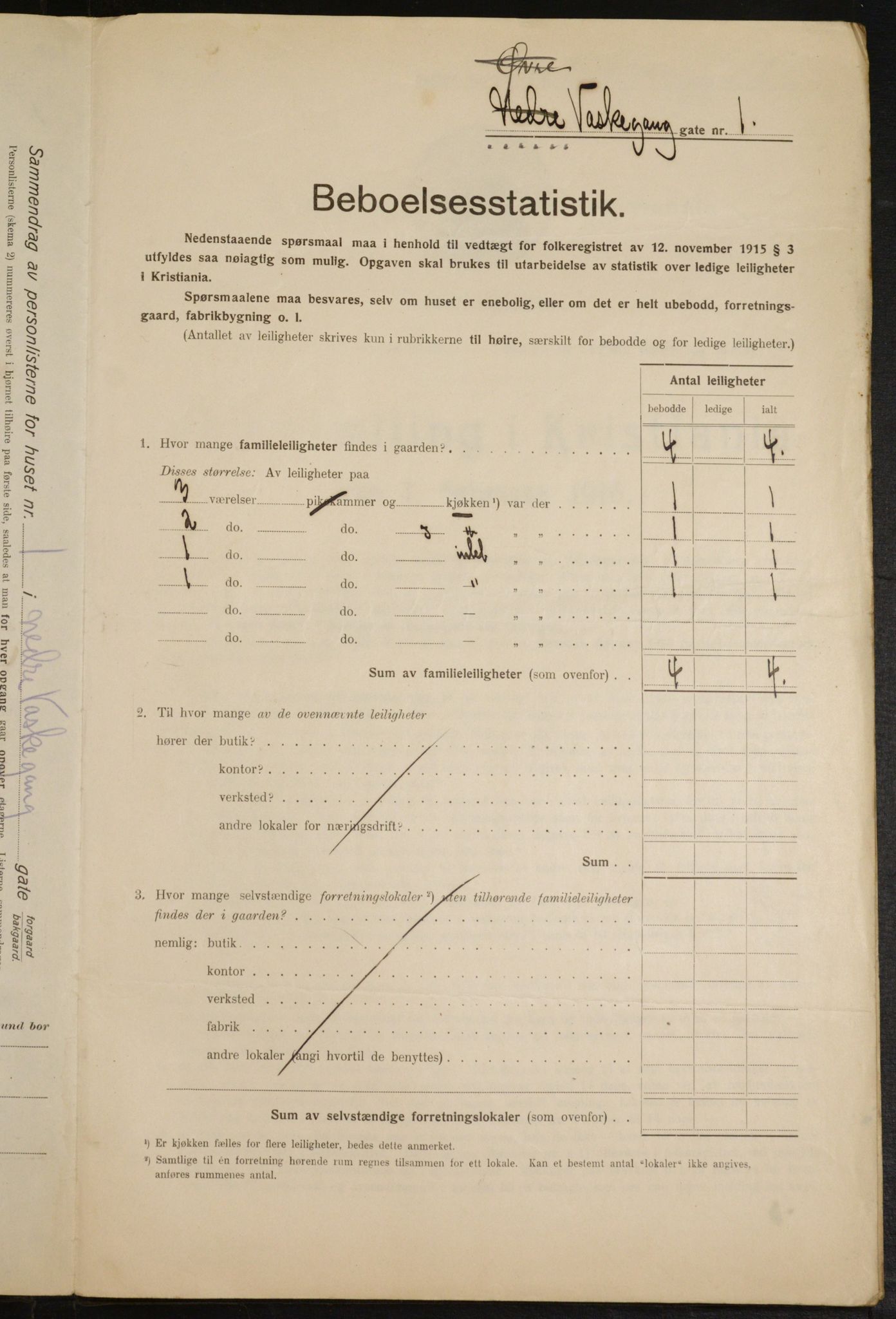 OBA, Kommunal folketelling 1.2.1916 for Kristiania, 1916, s. 71255