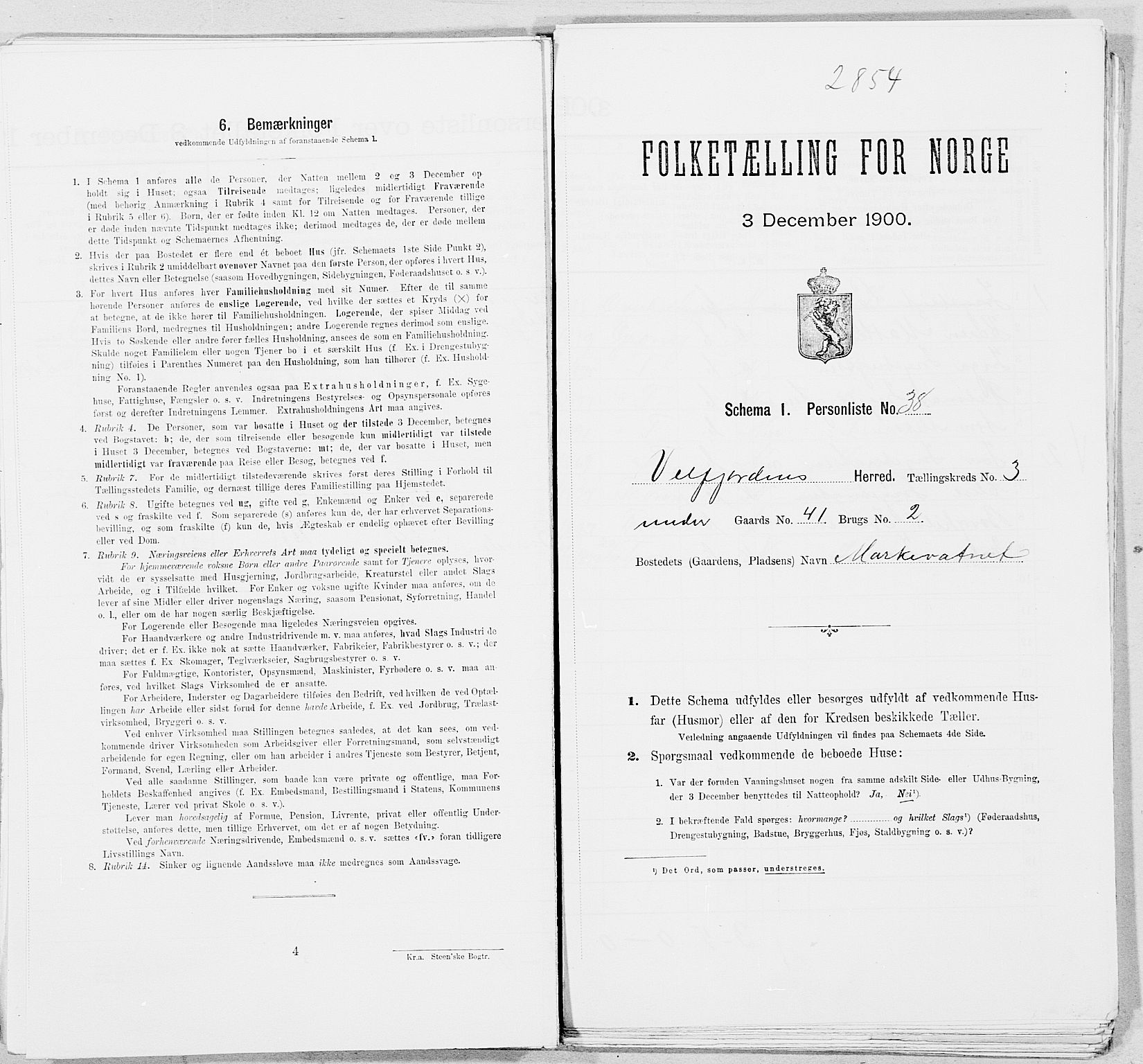 SAT, Folketelling 1900 for 1813 Velfjord herred, 1900, s. 488