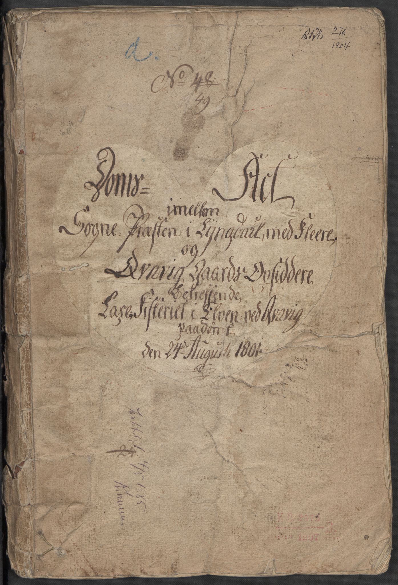 Riksarkivets diplomsamling, RA/EA-5965/F15/L0034: Prestearkiv - Vest-Agder, 1801-1803, s. 4
